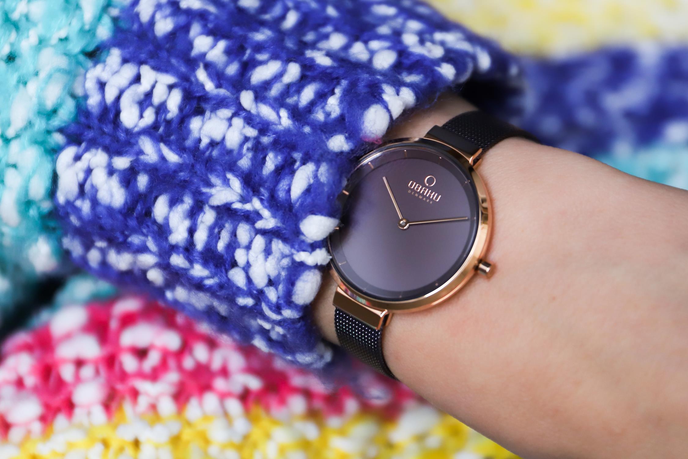 Obaku Denmark V225LXVNMN BLOMME - WALNUT zegarek klasyczny Slim - miniatura 5