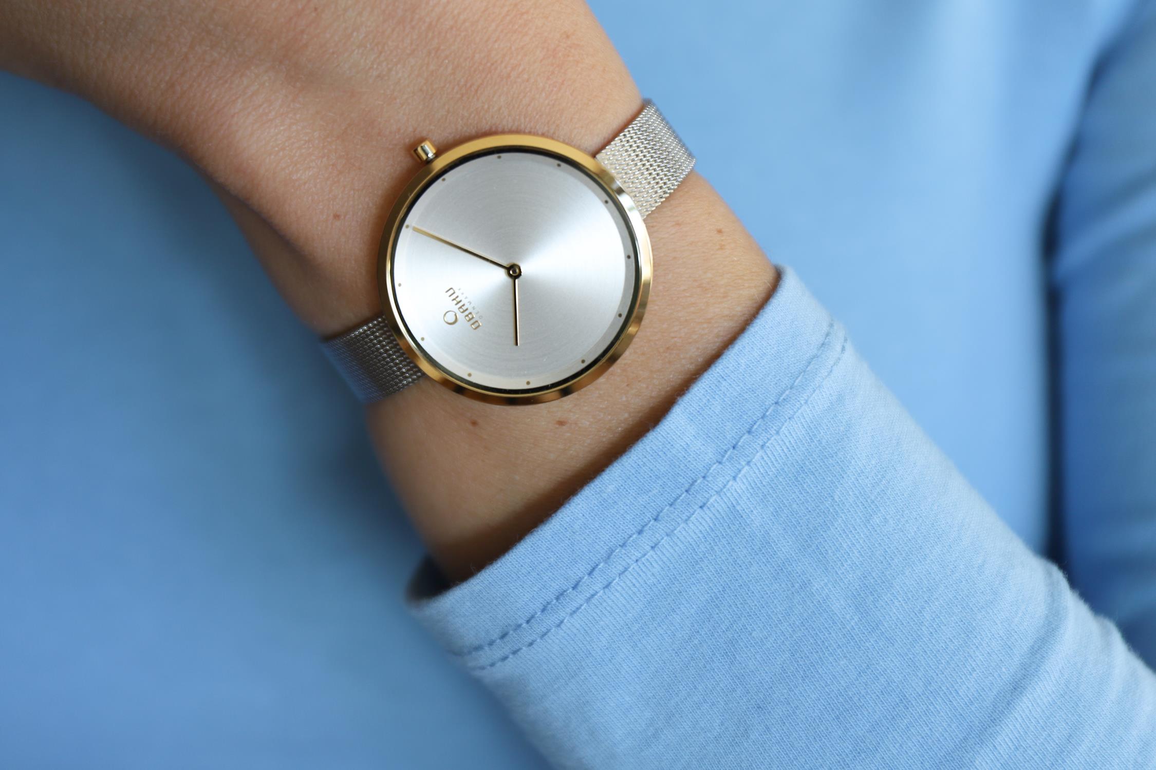 Obaku Denmark V227LXGIMC Slim DOK - GOLD BI zegarek damski klasyczny szafirowe - miniatura 9