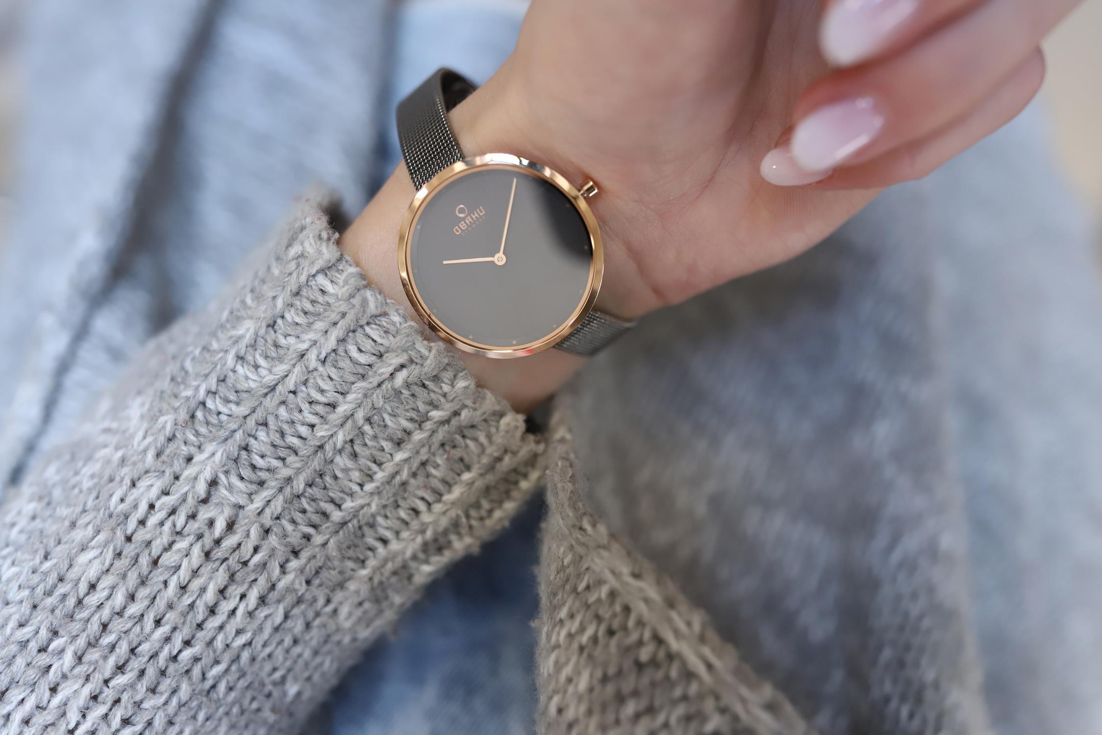 Obaku Denmark V227LXVJMJ Slim DOK - GRANITE zegarek damski klasyczny szafirowe - miniatura 9