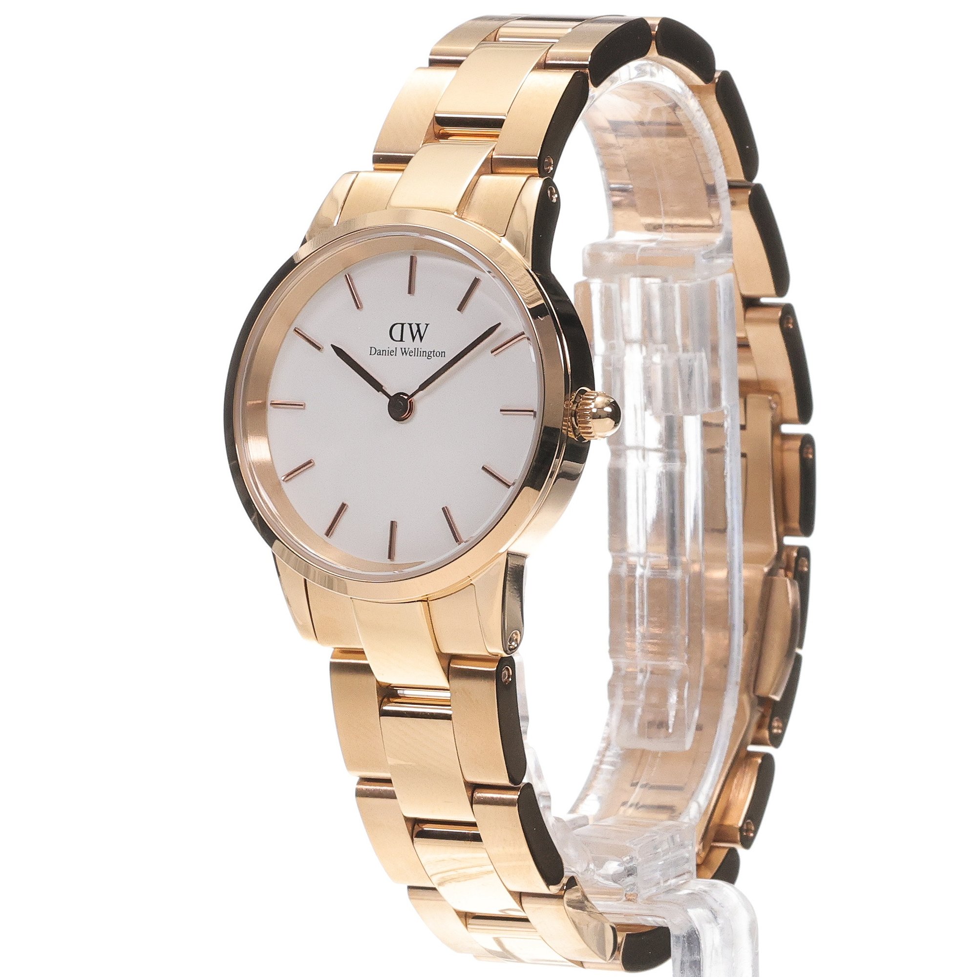 zegarek Daniel Wellington DW00100213 Iconic Link 28mm Rose Gold Iconic mineralne - miniatura 2