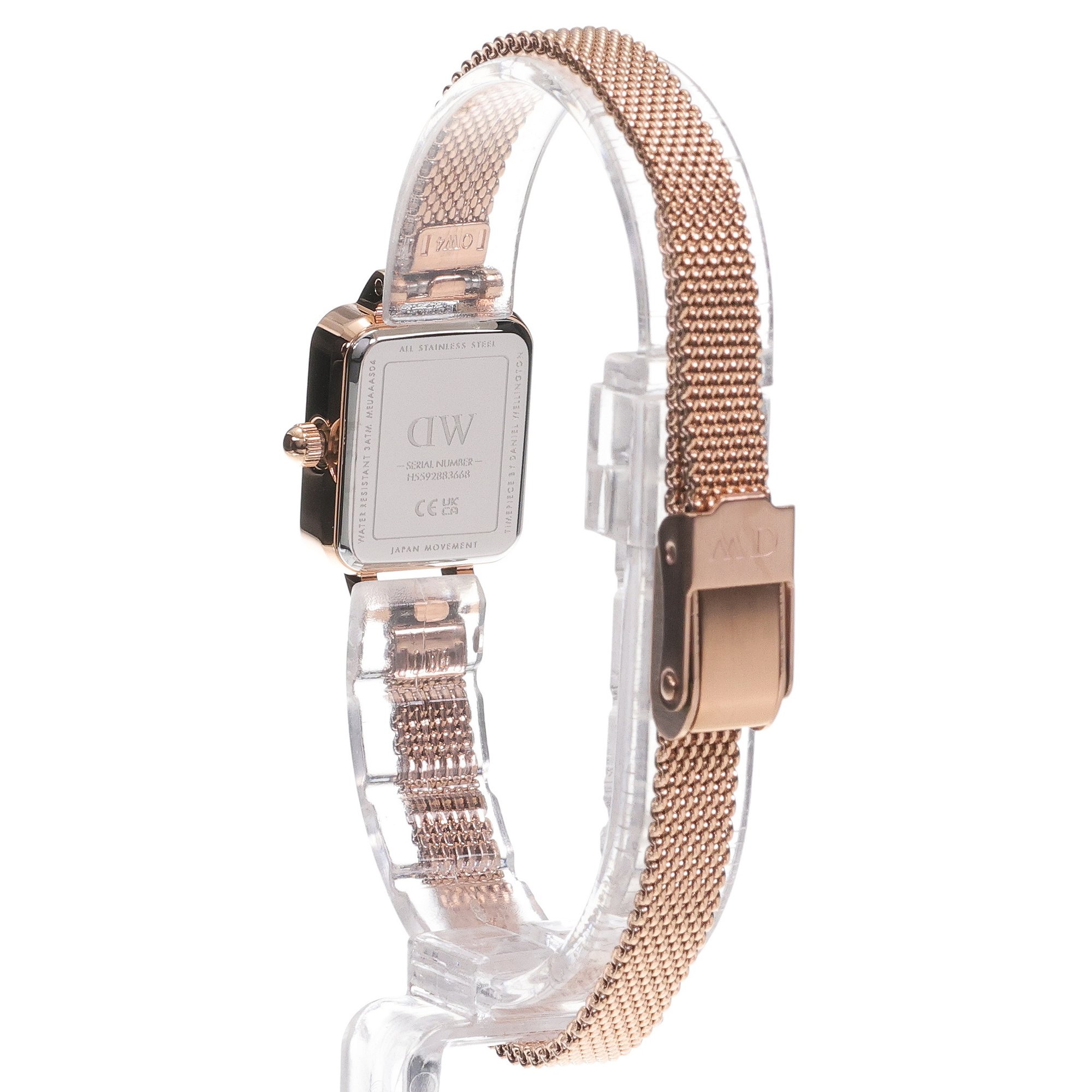 zegarek Daniel Wellington DW00100651 kwarcowy damski Quadro Quadro Mini Melrose Champagne 18 mm - miniatura 4