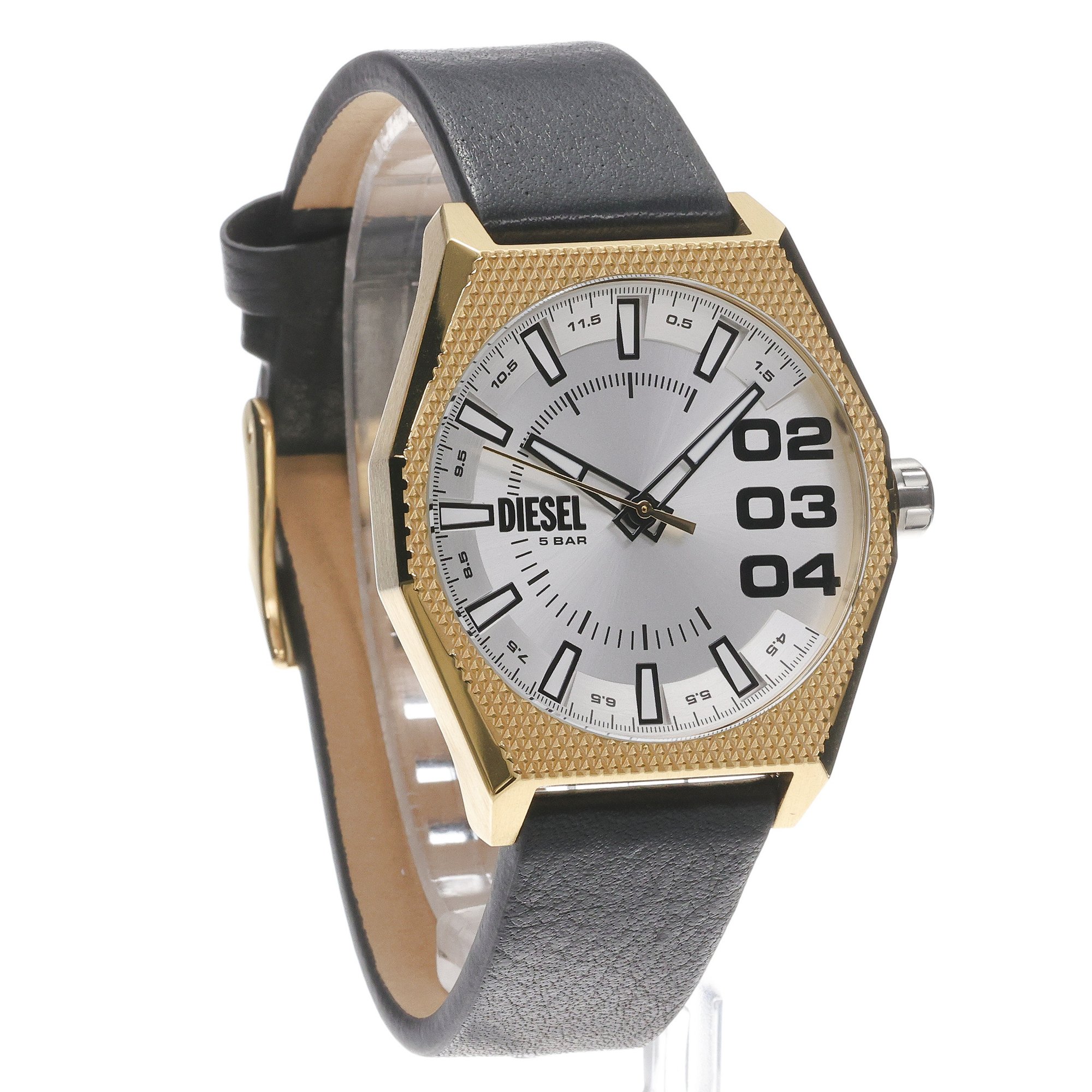 zegarek Diesel DZ2219 kwarcowy męski Męskie Black Leather Strap 43mm - miniatura 3