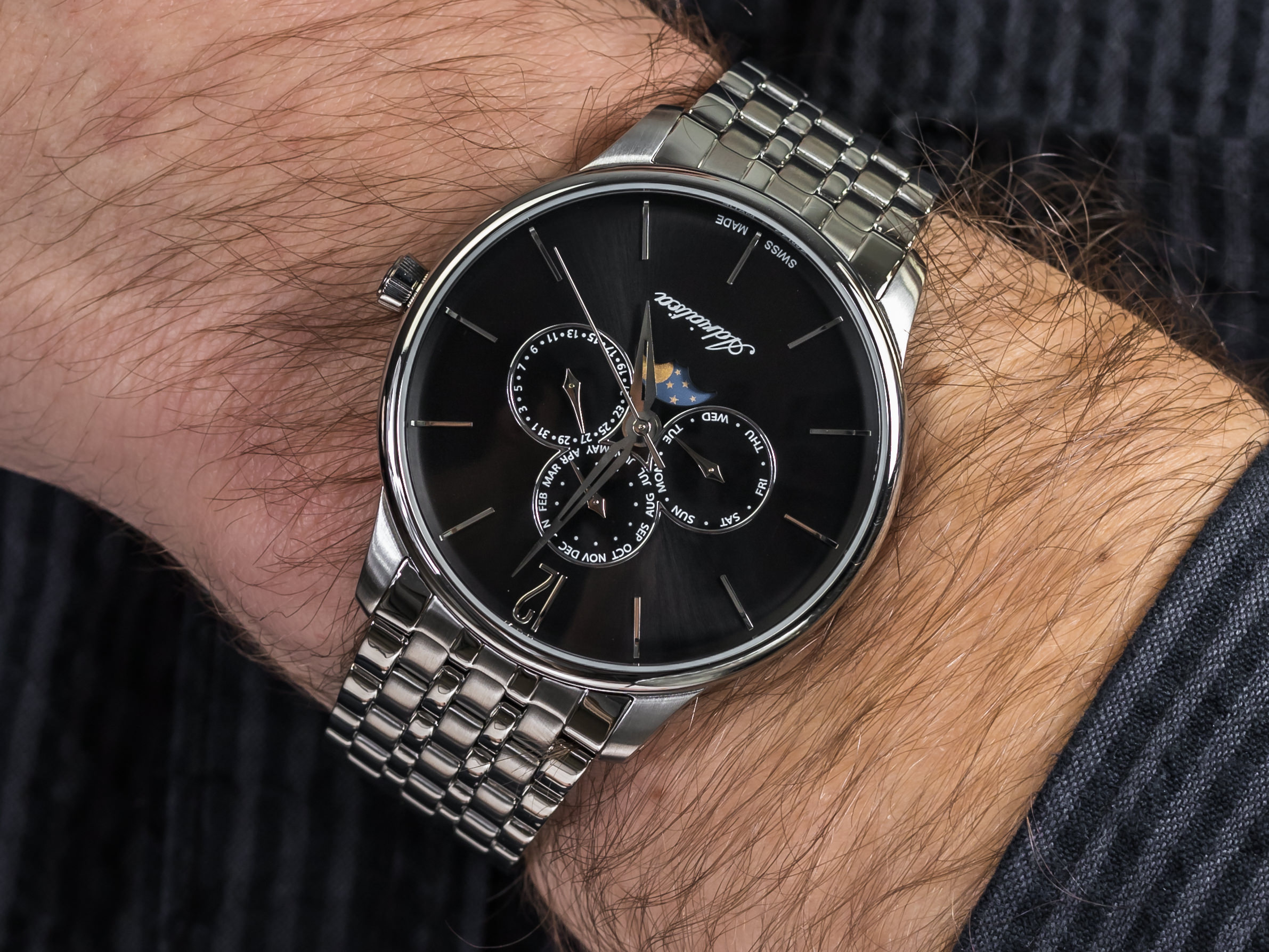 Adriatica A8269.5154QF Moonphase zegarek elegancki Bransoleta