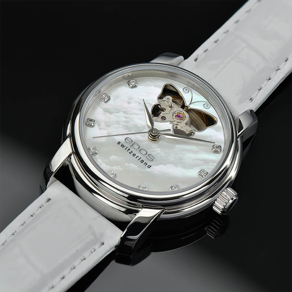 Epos 4314.133.20.89.10 zegarek srebrny klasyczny Ladies pasek - miniatura 3