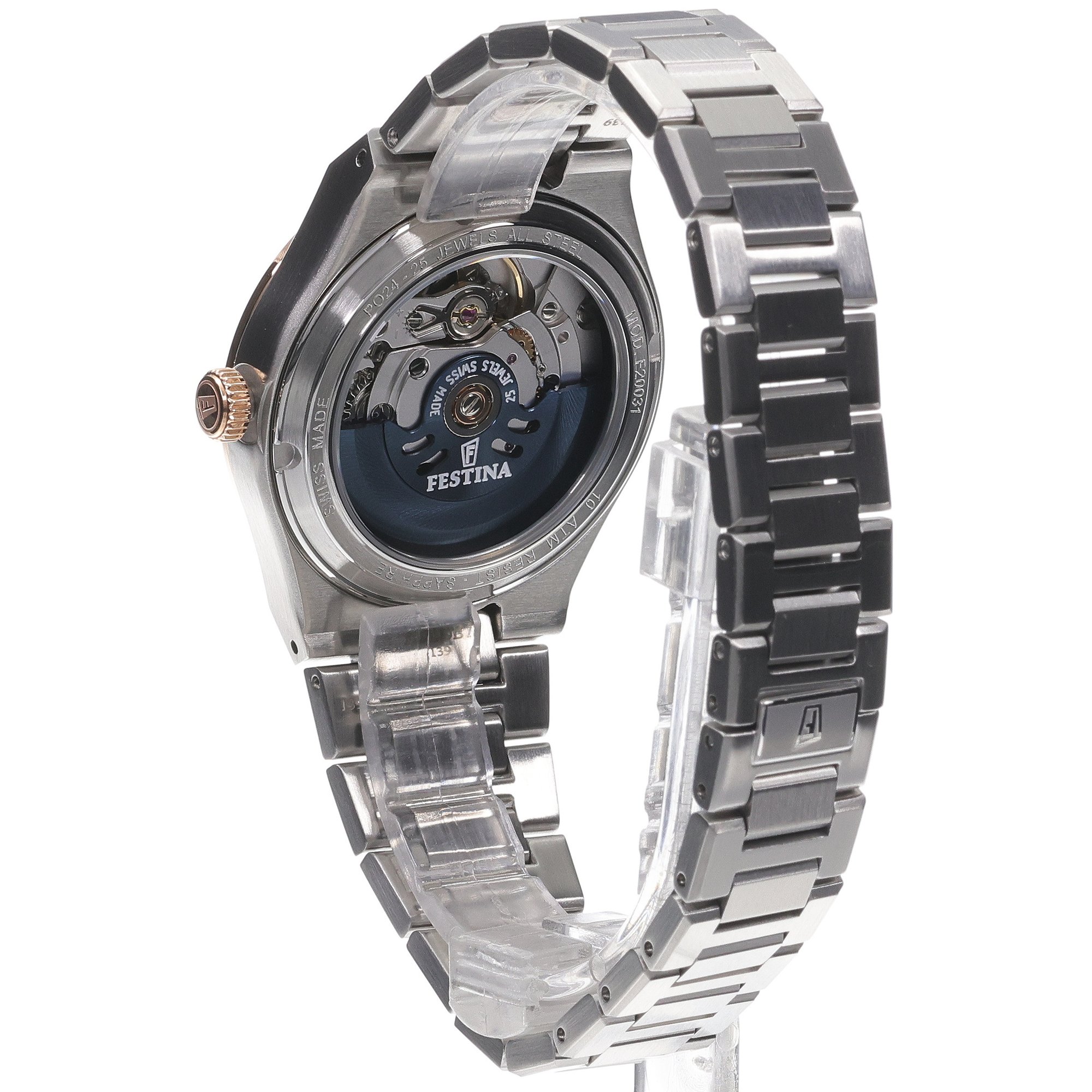 zegarek Festina F20031-3 automatyczny damski Swiss Made Swiss Made - miniatura 4
