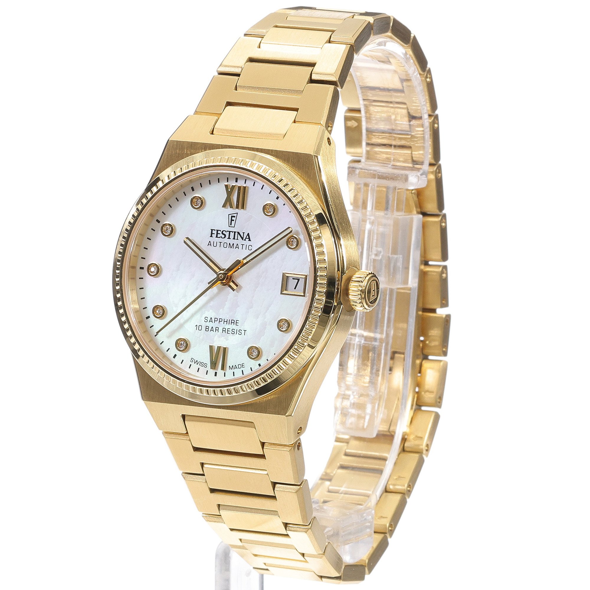 zegarek Festina F20033-1 złoty Swiss Made - miniatura 2