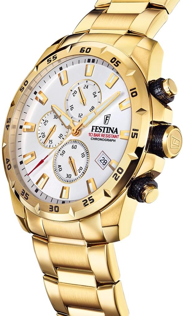 zegarek Festina F20541-1 złoty Chronograf