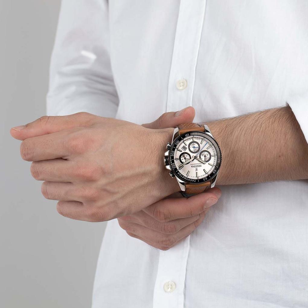 zegarek Festina F20561-1 srebrny Timeless Chronograph - miniatura 7