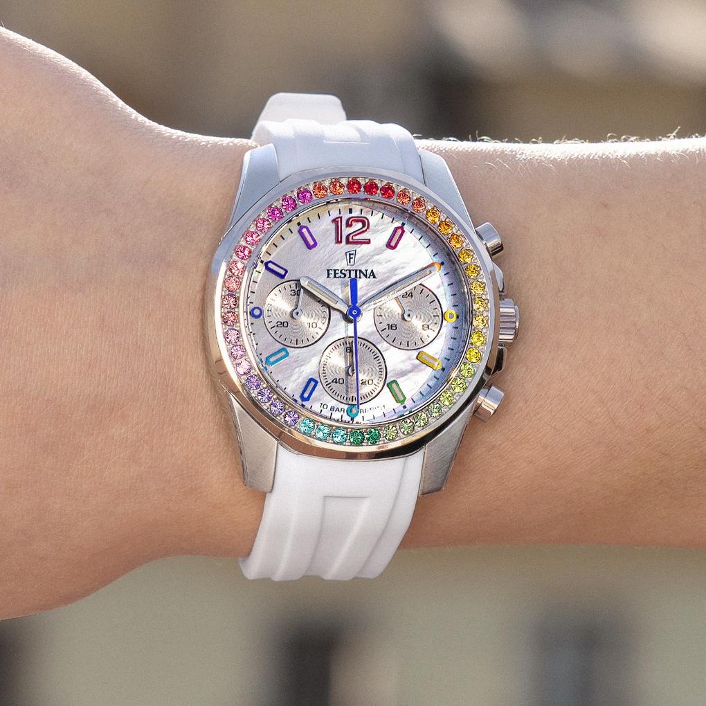zegarek Festina F20610-2 Boyfriend Rainbow Chronograph damski z chronograf Boyfriend - miniatura 3