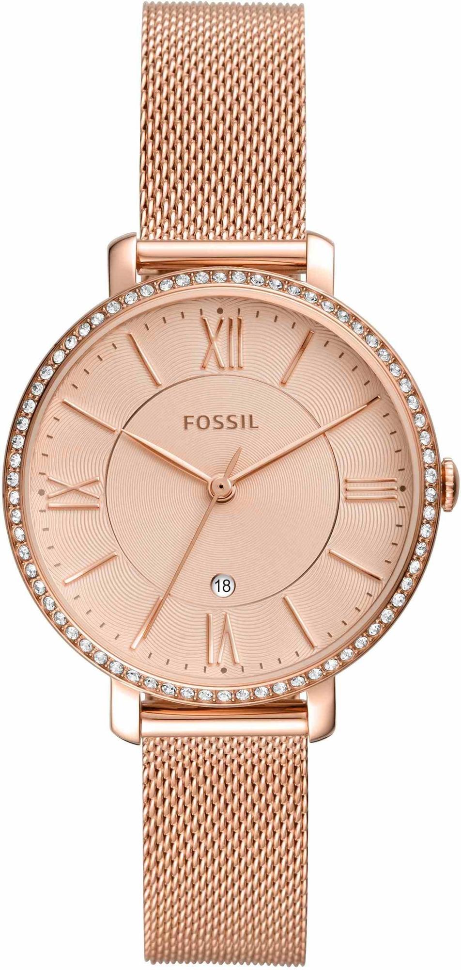 JACQUELINE Rose Gold Stainless Steel 36mm Fossil ES4628 