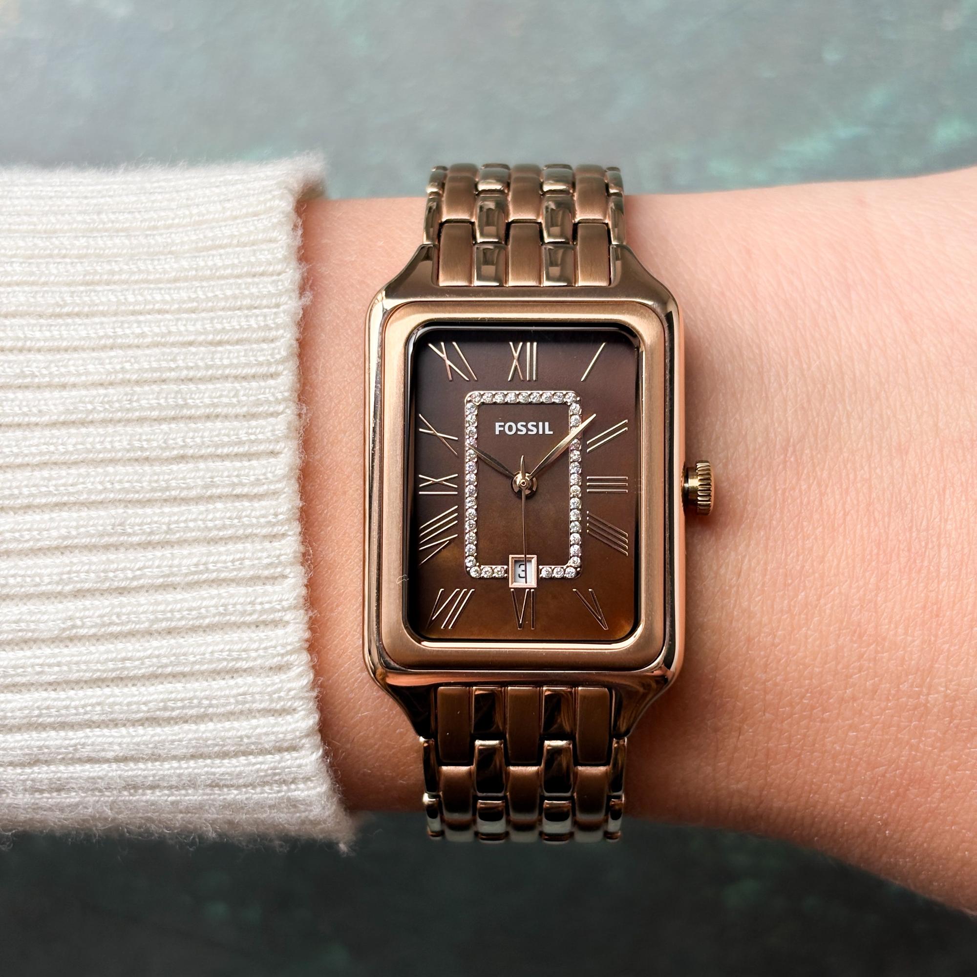 zegarek Fossil ES5323 RAQUEL Rose Gold Stainless Steel 26mm Damskie mineralne