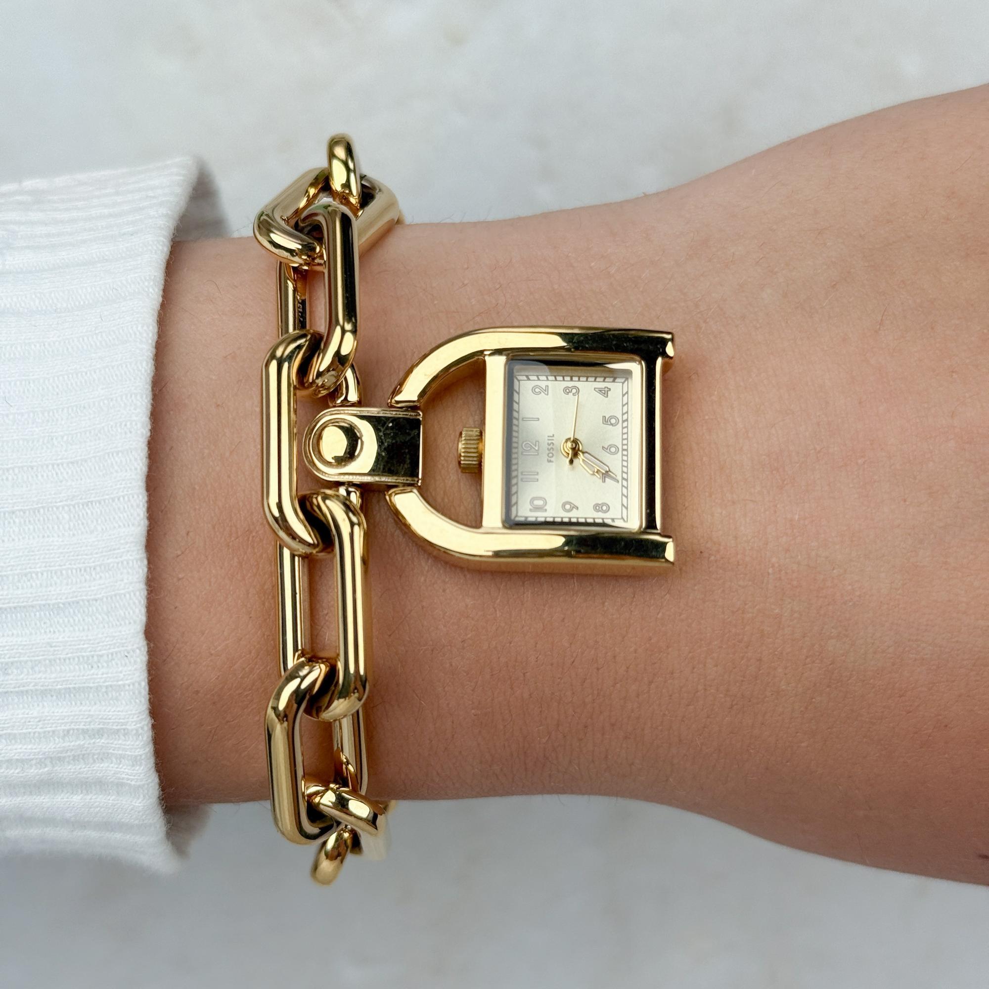 zegarek Fossil ES5372 kwarcowy damski Damskie Bracelet Gold Stainless Steel 22mm