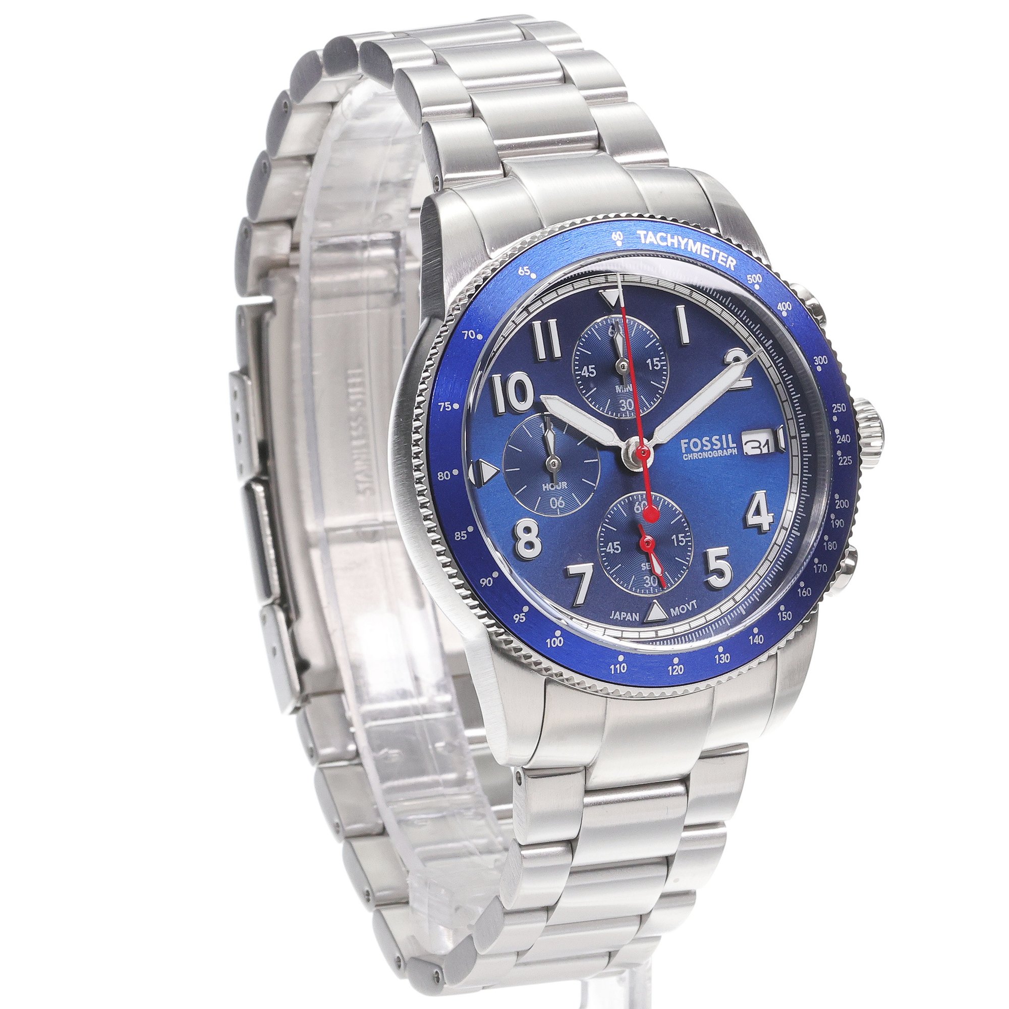 zegarek Fossil FS6047 kwarcowy męski Męskie SPORT TOURER Chronograph Stainless Steel 42mm - miniatura 3