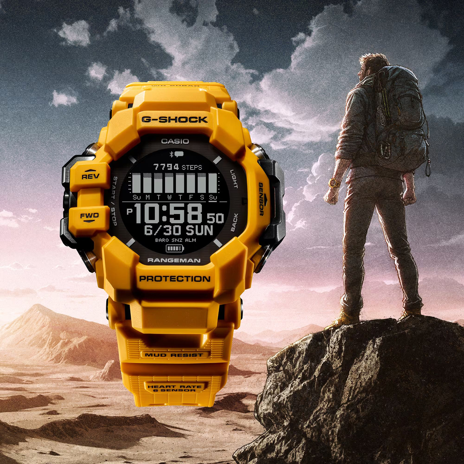 zegarek G-SHOCK GPR-H1000-9ER żółty G-SHOCK Master of G - miniatura 9