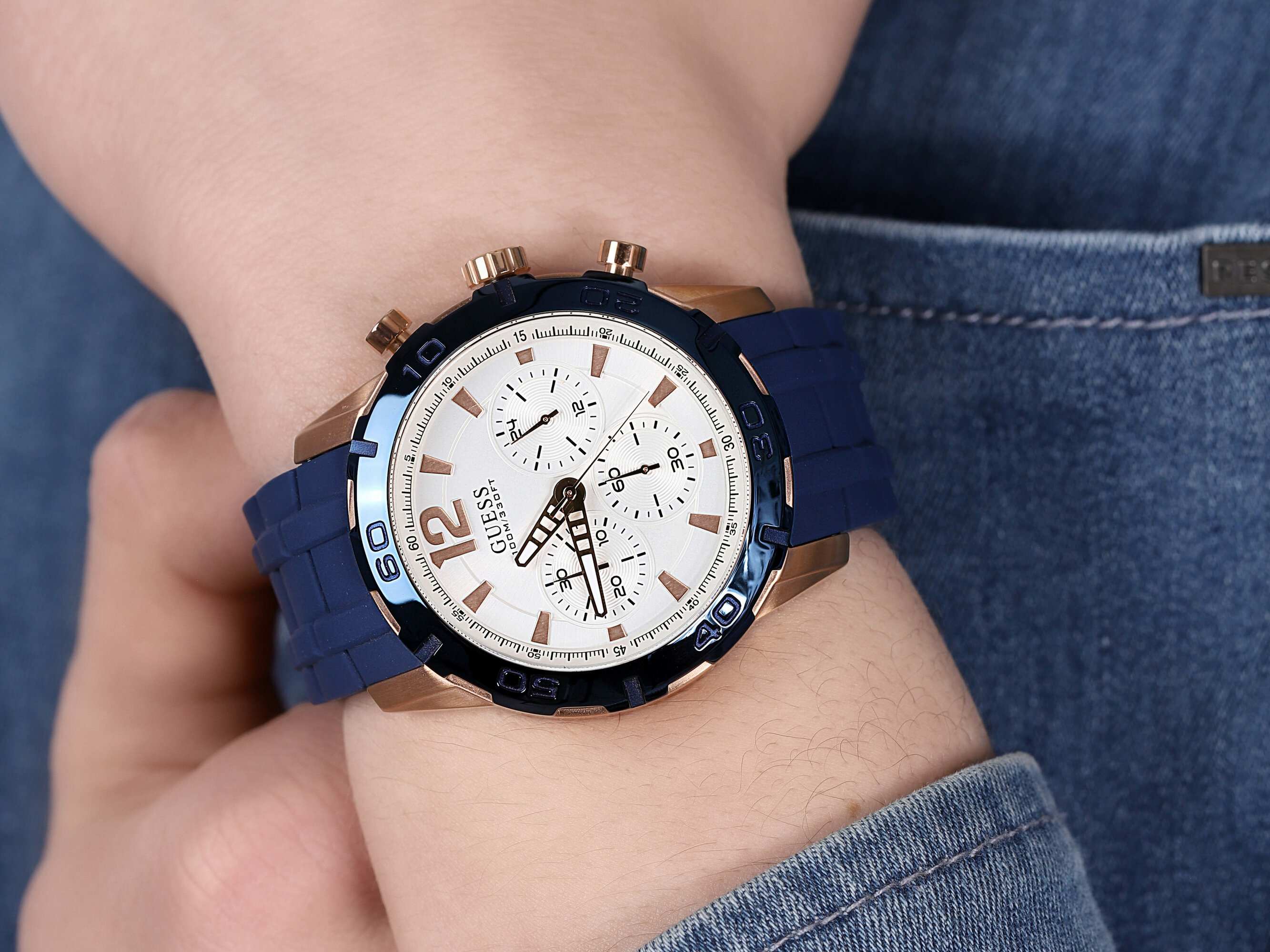zegarek Guess W0864G5 męski z chronograf Pasek - miniatura 2