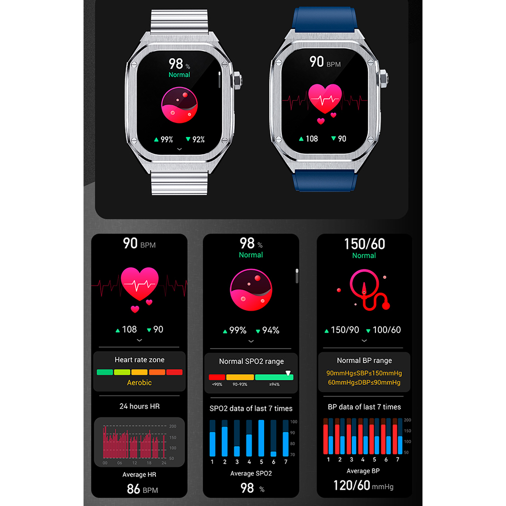 zegarek Hagen HC731111411536-SET srebrny Smartwatch - miniatura 7