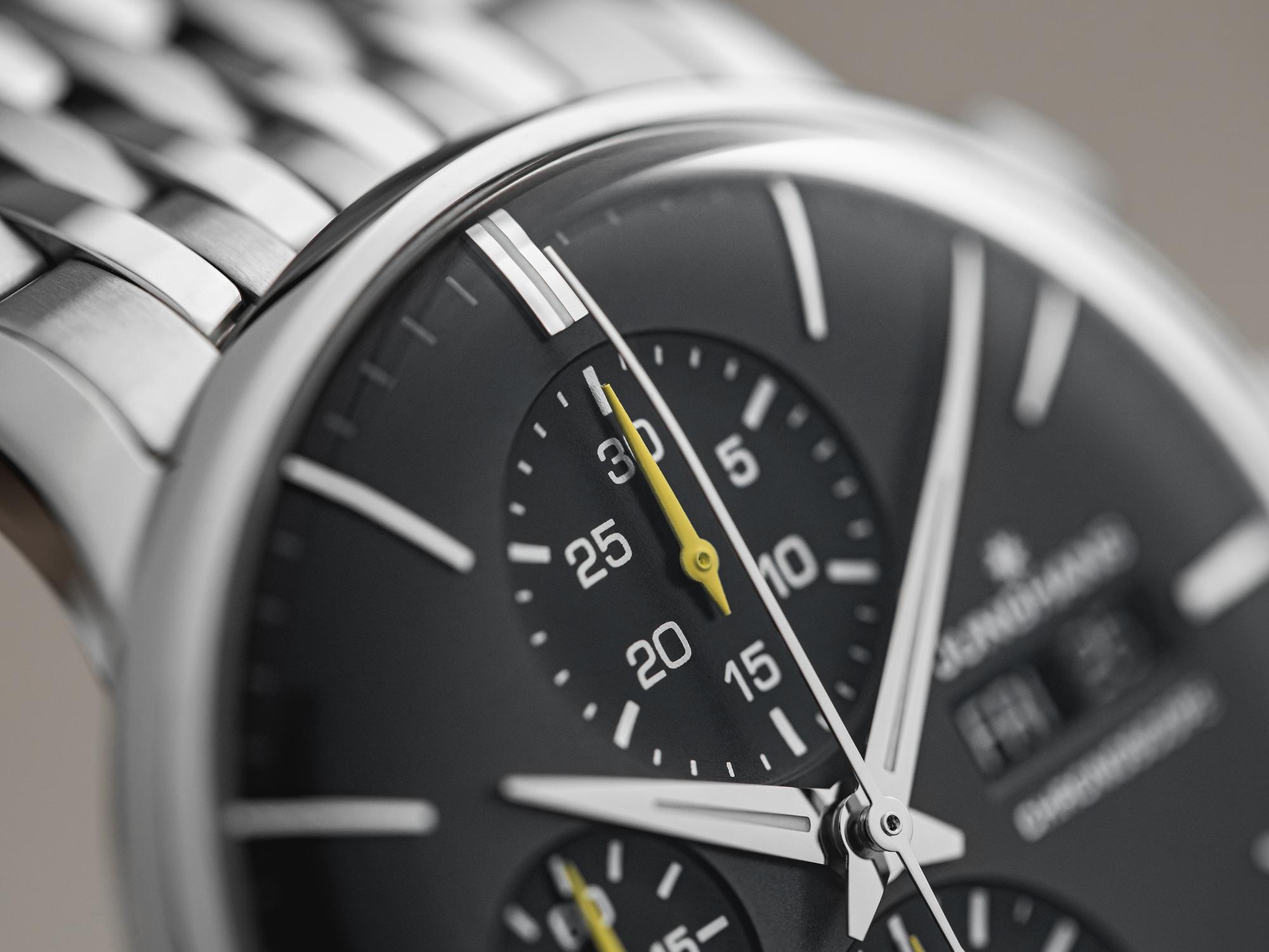 zegarek Junghans 27-442947 Meister Chronoscope English Date 41mm męski z chronograf Meister - miniatura 3