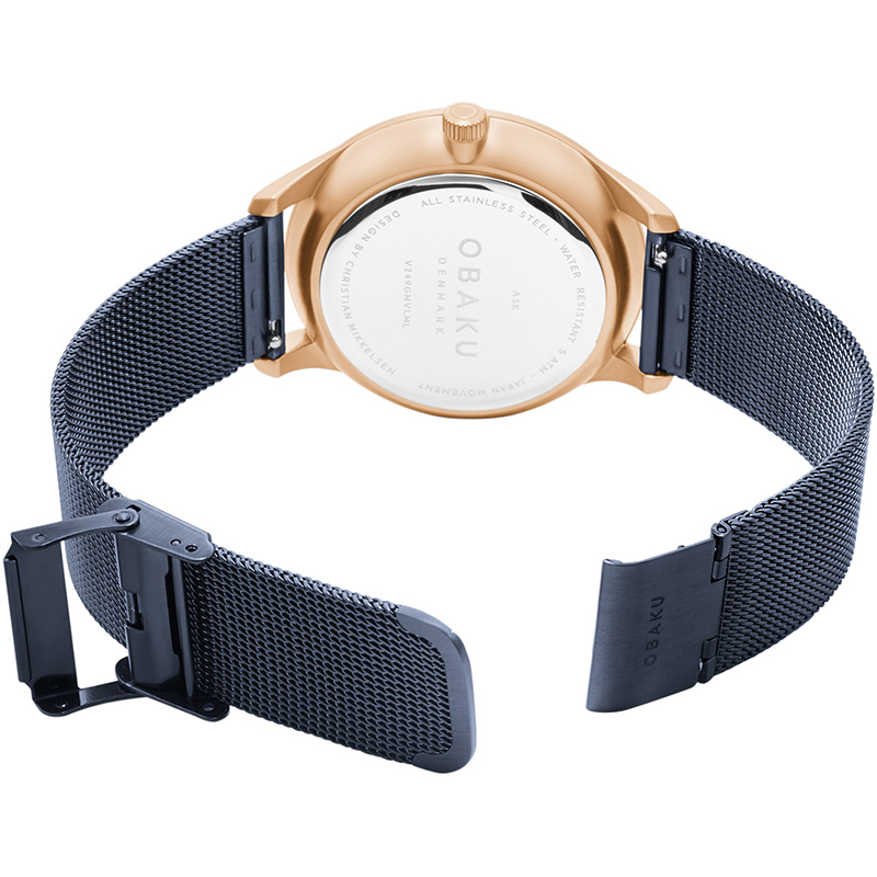 Obaku Denmark V249GMVLML zegarek różowe złoto klasyczny Slim bransoleta - miniatura 9
