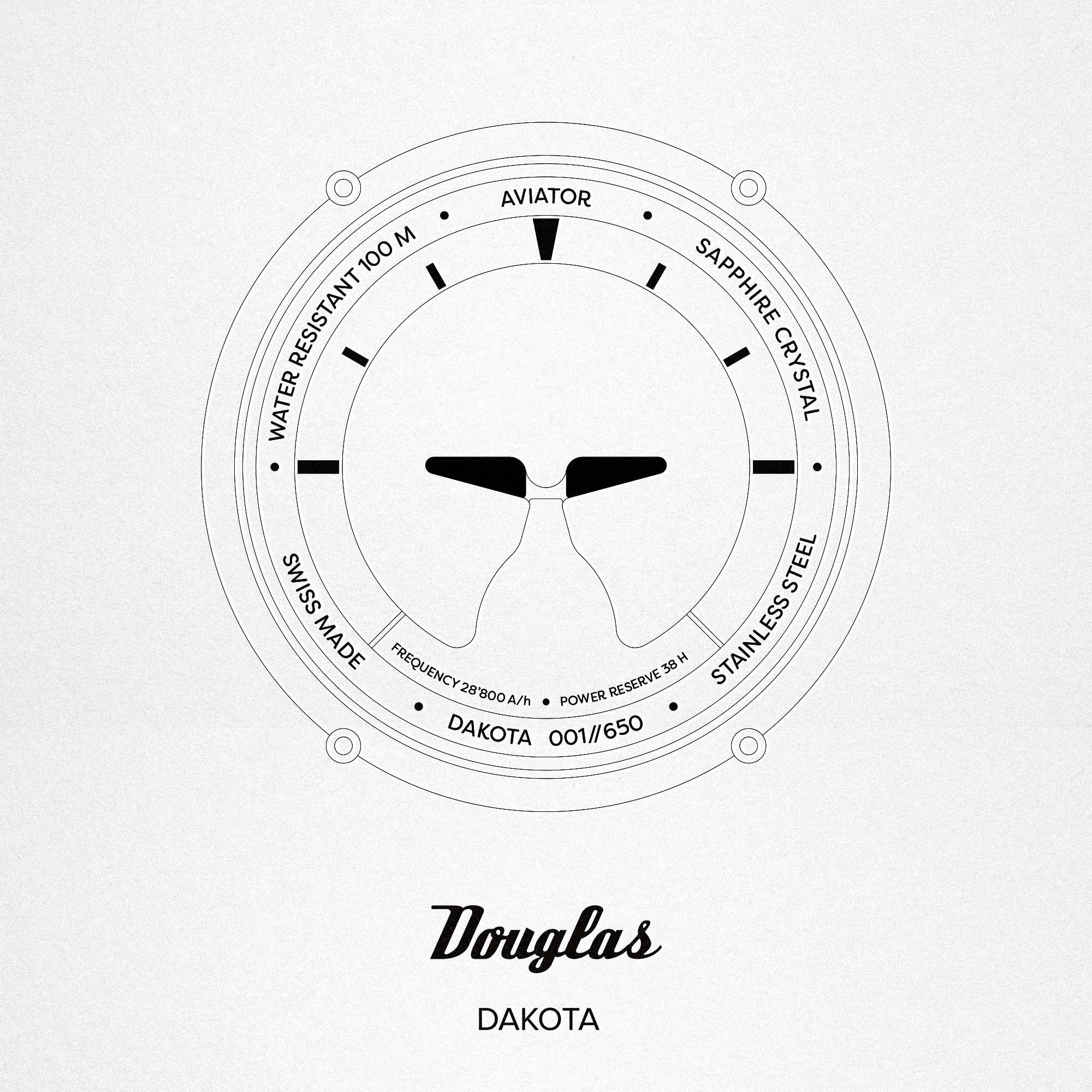 Aviator V.3.31.0.228.4 DAKOTA Skytrain zegarek klasyczny Douglas - miniatura 4