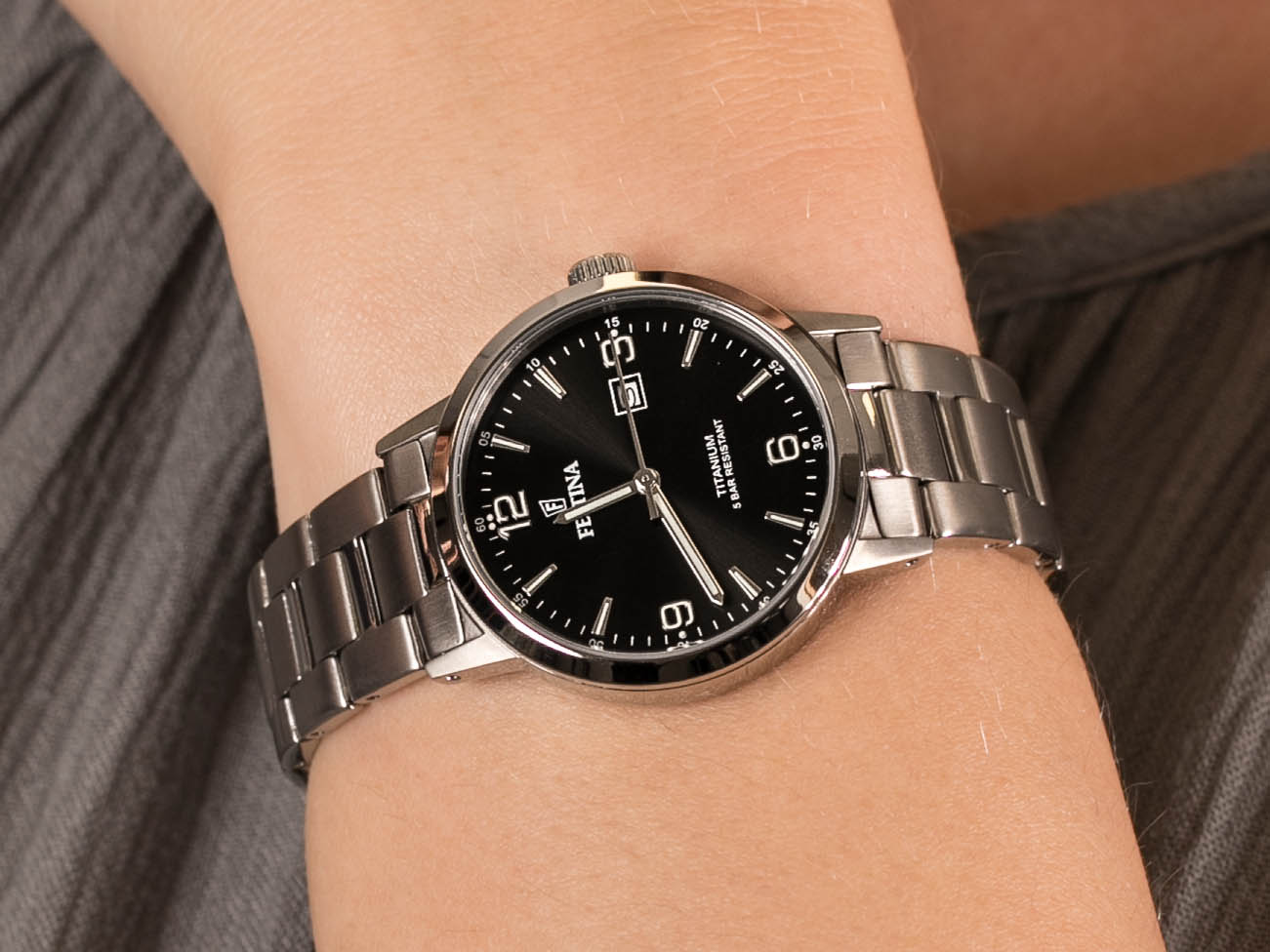 Festina F20436-3 Titanium Date zegarek klasyczny Titanium
