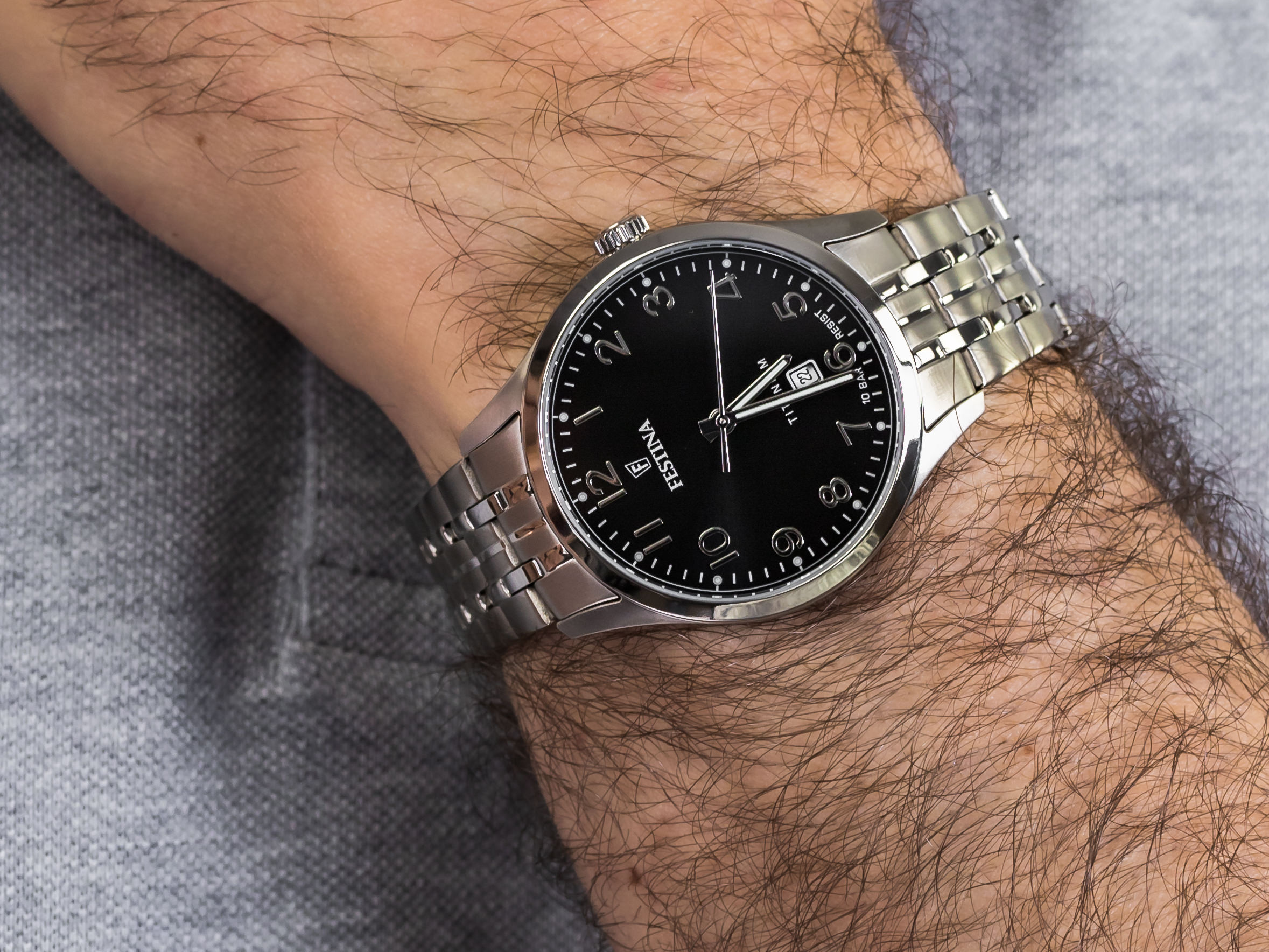 Festina F20466-3 Titanium Date zegarek klasyczny Titanium
