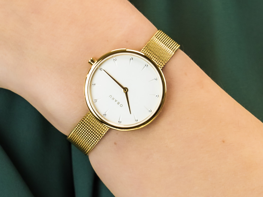Obaku Denmark V233LXGIMG NOTAT - GOLD zegarek klasyczny Slim - miniatura 2