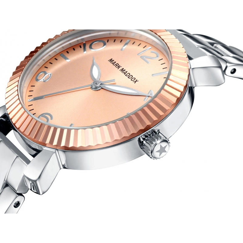 Mark Maddox MM7016-93 zegarek srebrny klasyczny Pink Gold bransoleta - miniatura 3