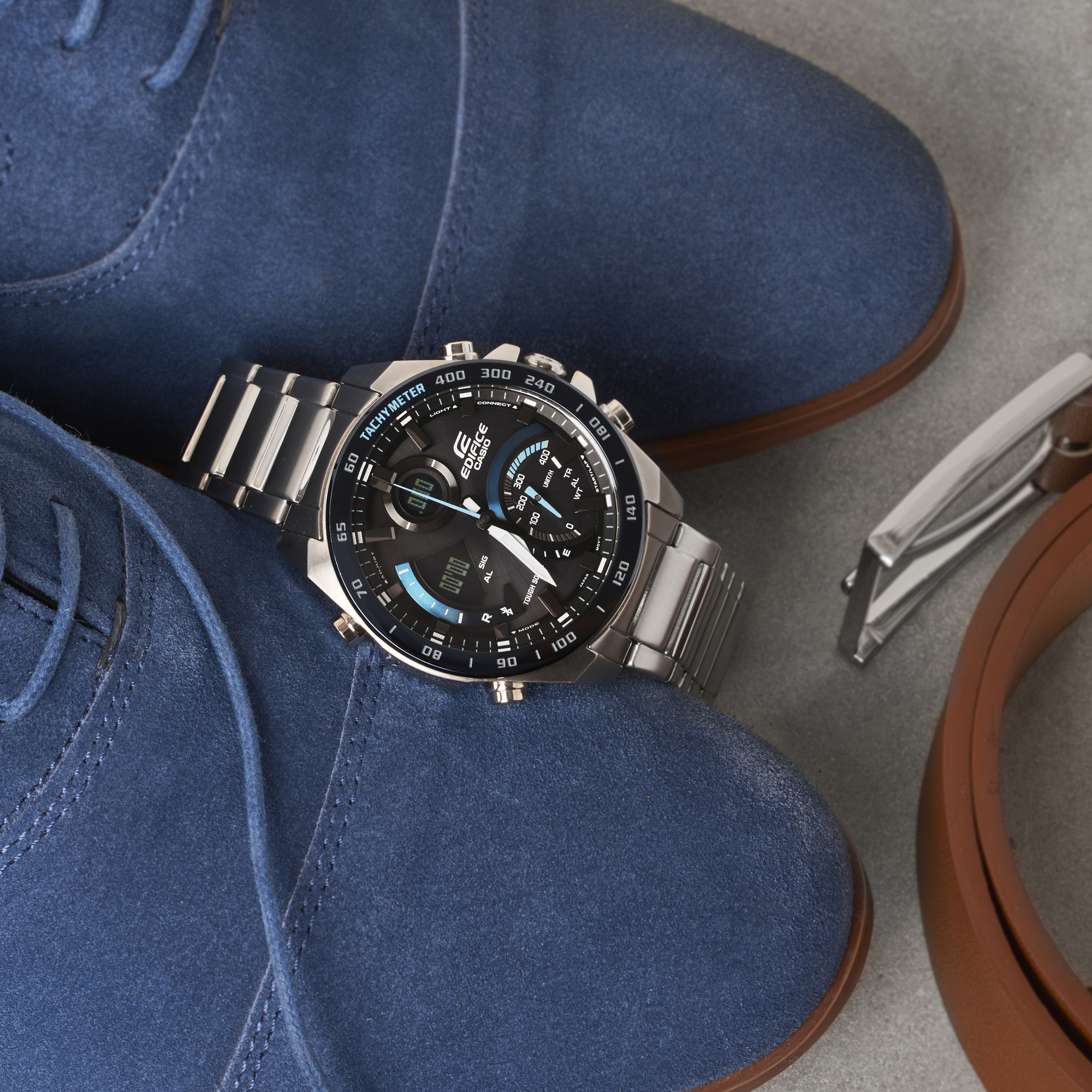 Edifice ECB-900DB-1BER zegarek srebrny sportowy EDIFICE Premium bransoleta - miniatura 3