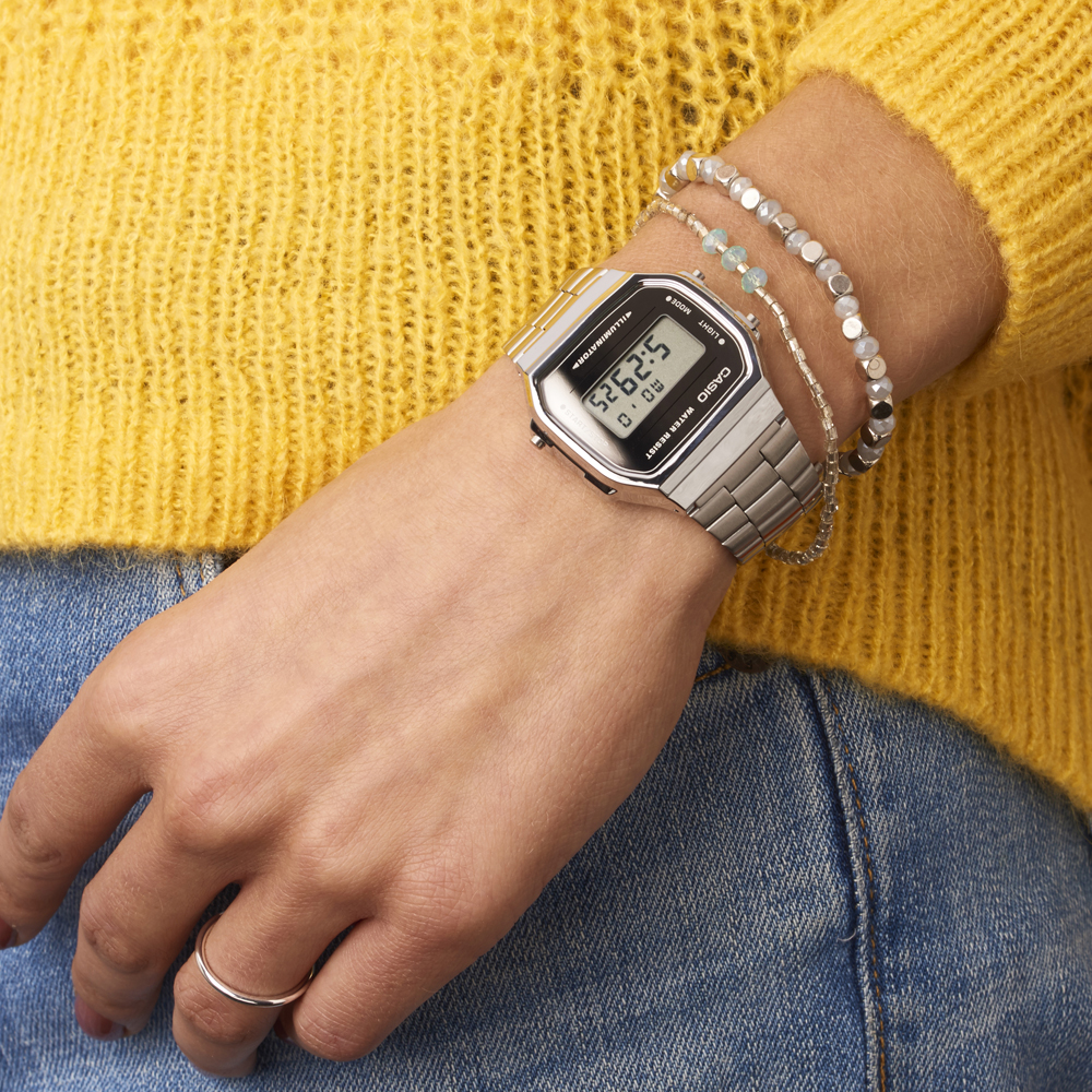 Casio Vintage A168WEM-1EF zegarek srebrny sportowy VINTAGE Maxi bransoleta - miniatura 10