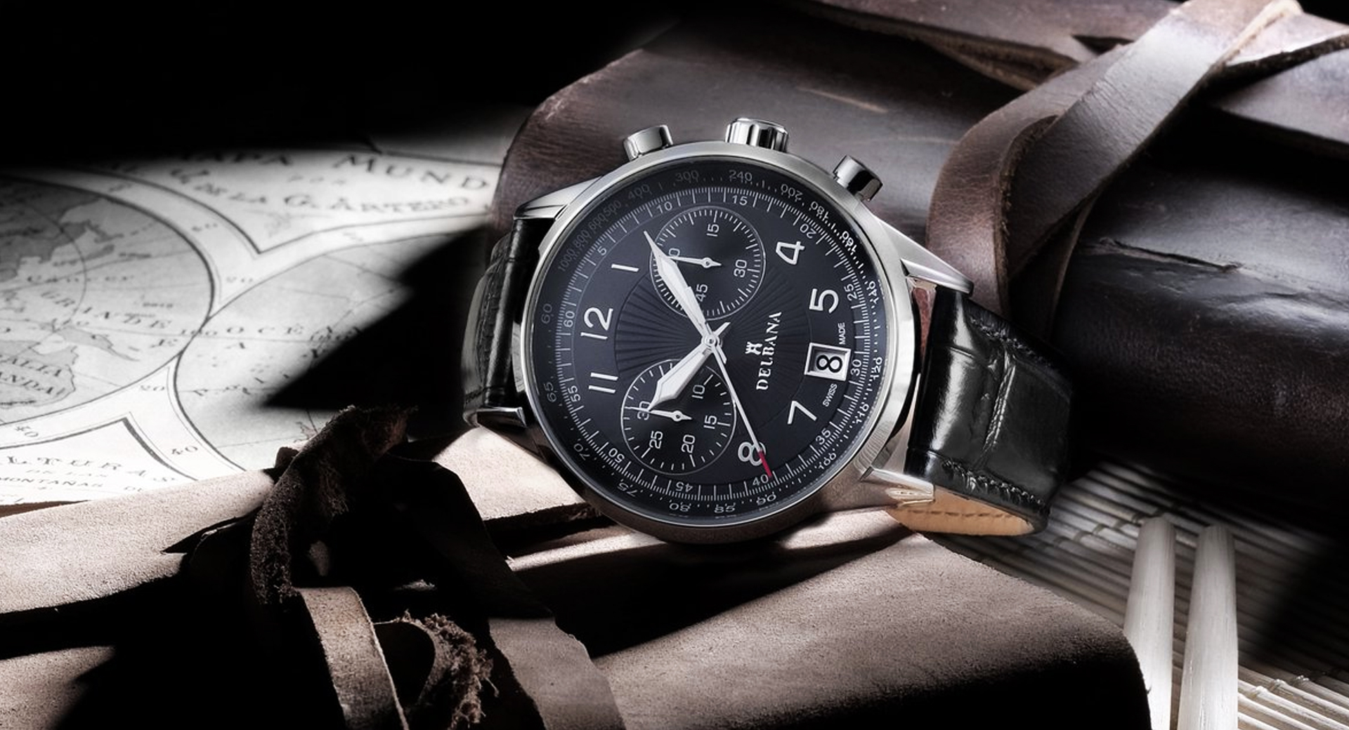 Delbana 41601.672.6.034 zegarek srebrny klasyczny Retro Chronograph pasek - miniatura 3