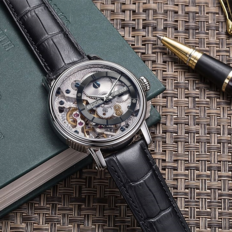 Epos 3435.313.20.15.25 Oeuvre DArt Verso Limited Edition zegarek męski klasyczny szafirowe - miniatura 6
