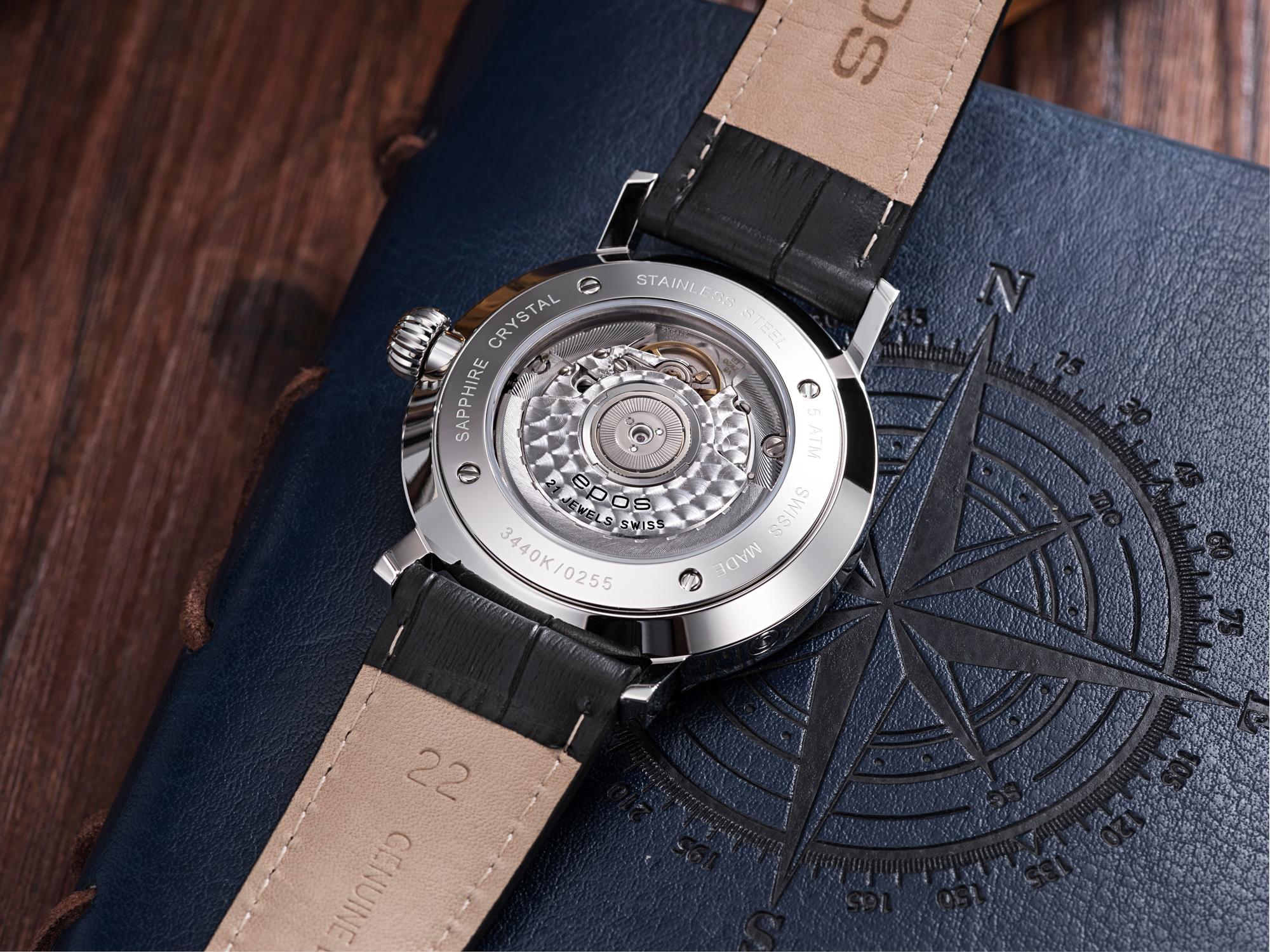 Epos 3440.322.20.14.25 Oeuvre DArt Big Moon zegarek męski klasyczny szafirowe - miniatura 8