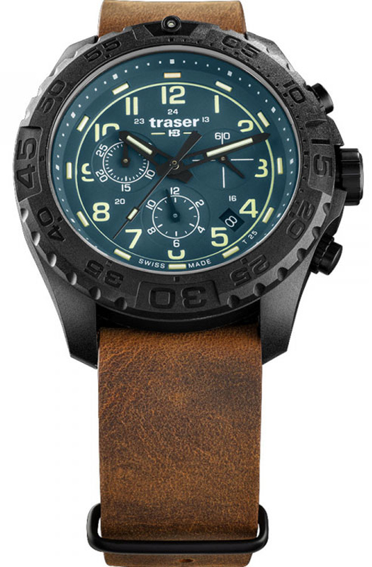 P96 OdP Evolution Chrono Petrol Leder NATO Traser TS-109049 