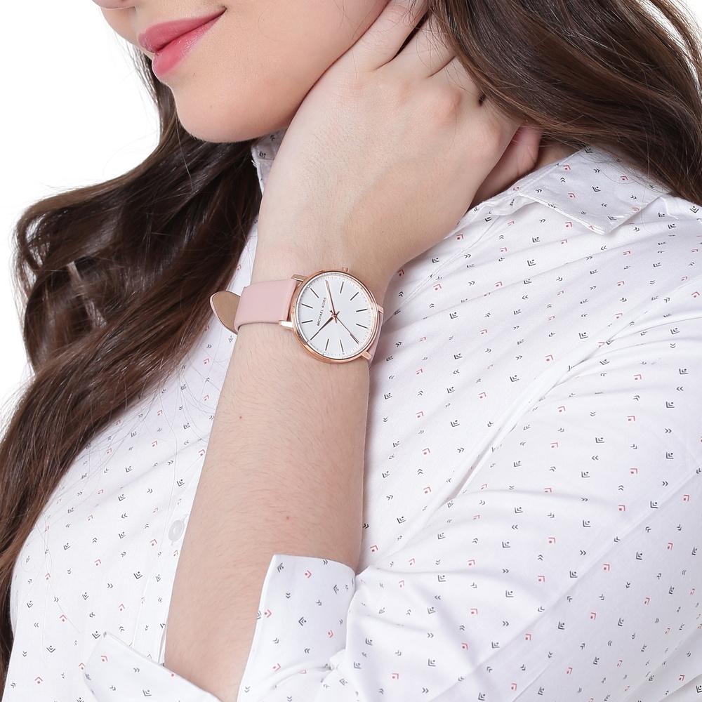 zegarek Michael Kors MK2741 PYPER Rose Leather Strap 38mm Pyper mineralne - miniatura 9