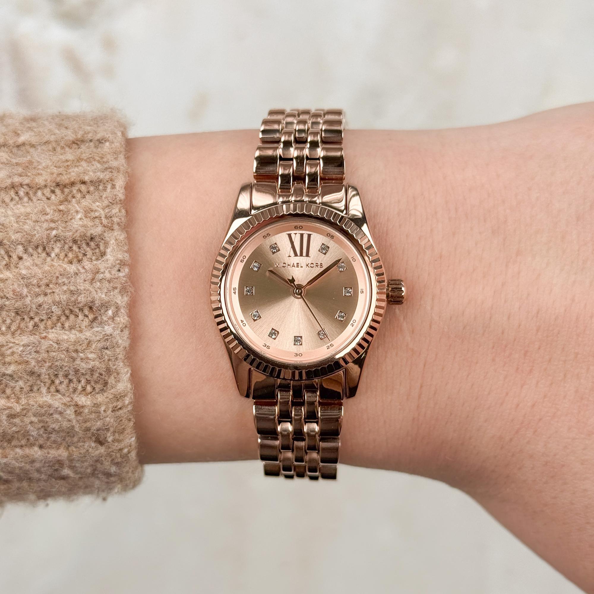 zegarek Michael Kors MK4739 kwarcowy damski Runway Runway Peve Rose Gold Stainless Steel 26mm - miniatura 9