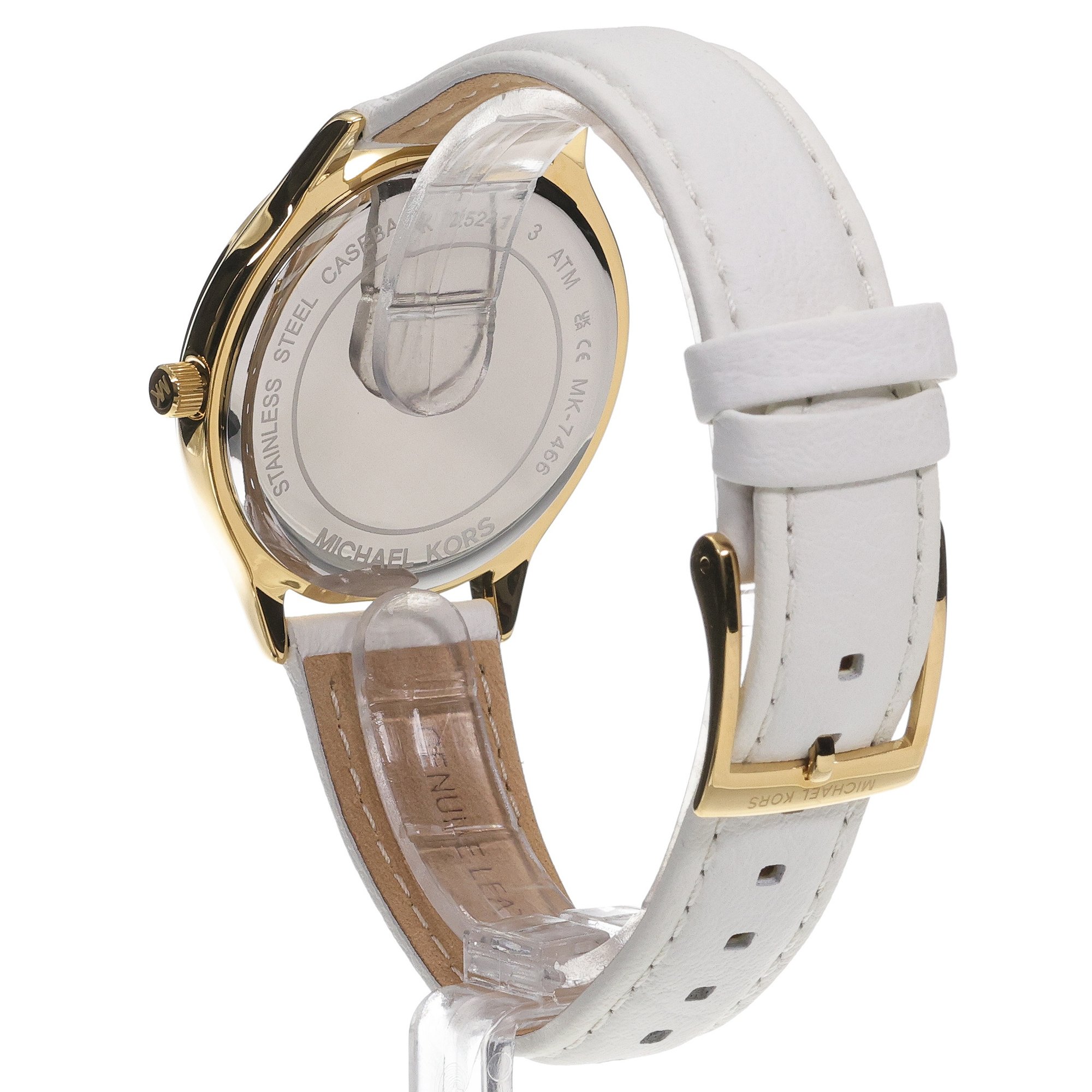 zegarek Michael Kors MK7466 kwarcowy damski Damskie SLIM RUNAWAY White Leather Strap 38mm - miniatura 4