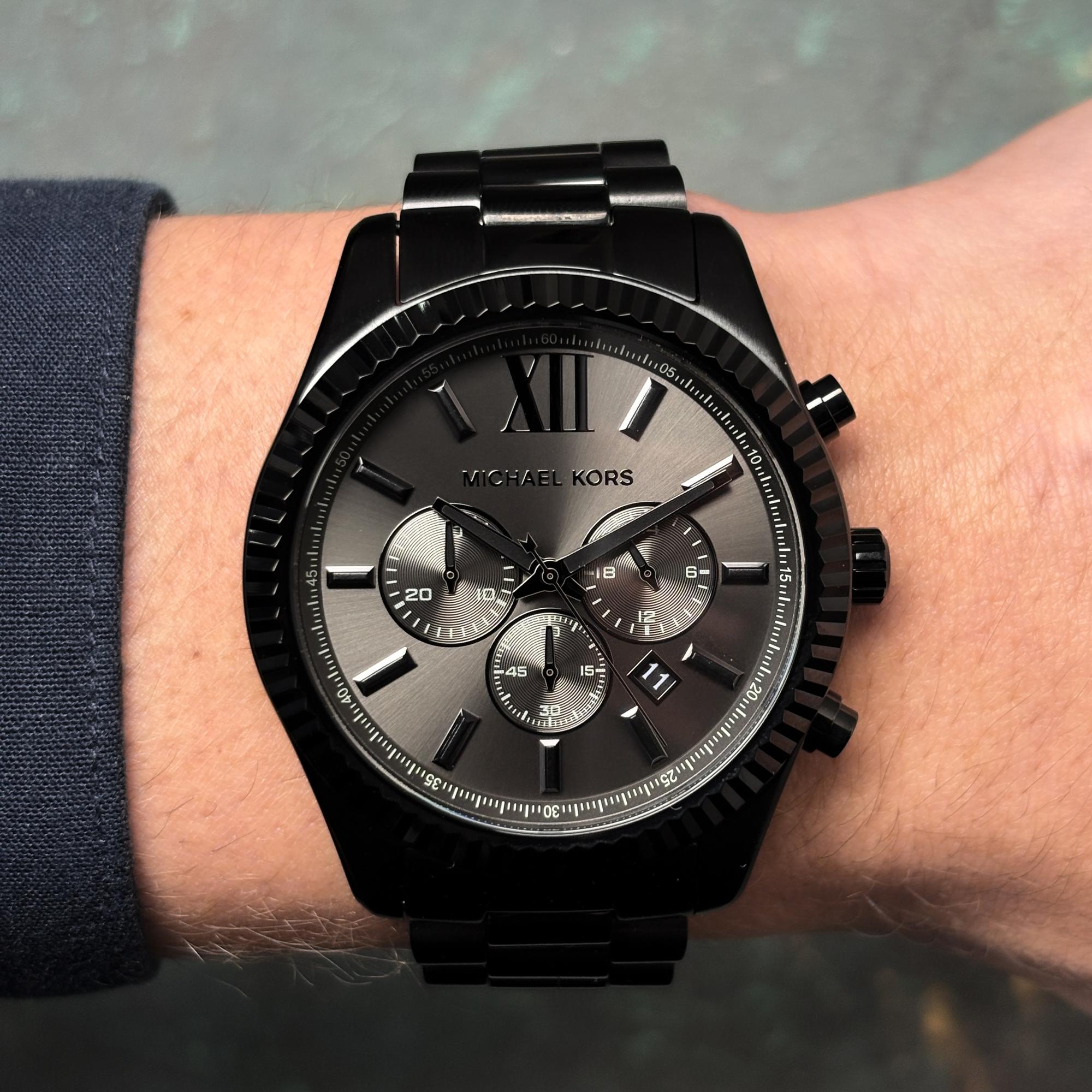 zegarek Michael Kors MK9154 kwarcowy męski Męskie LEXINGTON Black Stainless Steel 44mm - miniatura 9
