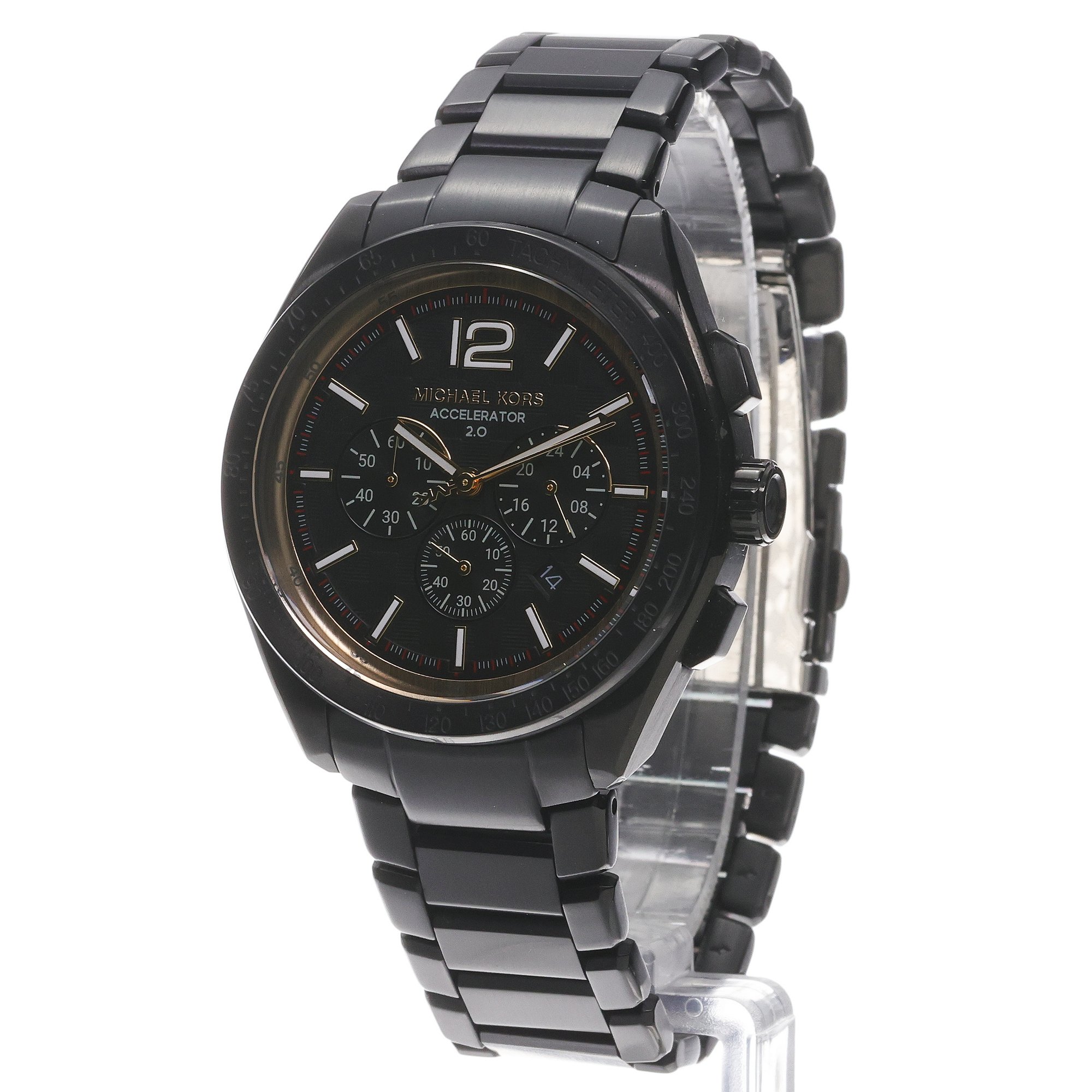 zegarek Michael Kors MK9179 kwarcowy męski Męskie ACCELERATOR 20 Black Stainless Steel 44mm - miniatura 2