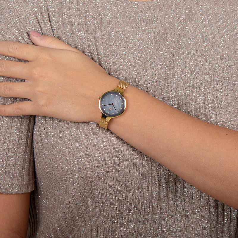 Obaku Denmark V173LXGJMG SKY - DUSK Slim fashion/modowy zegarek złoty - miniatura 7