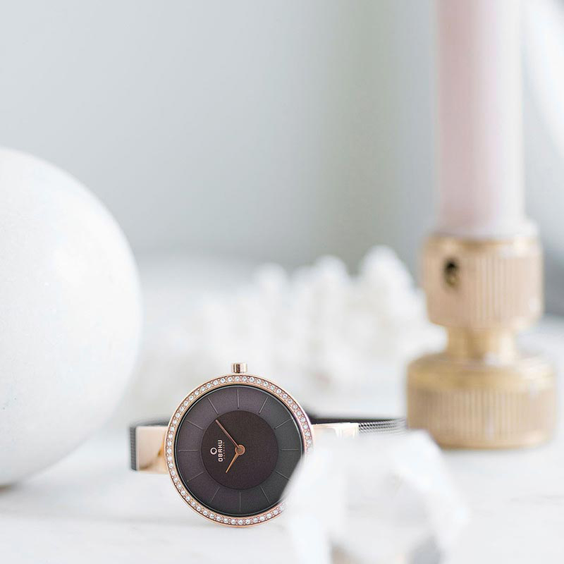 Obaku Denmark V179LEVNMN zegarek różowe złoto klasyczny Slim bransoleta - miniatura 8