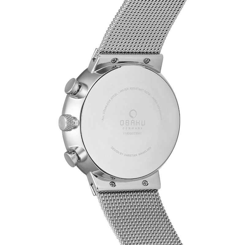 zegarek Obaku Denmark V180GCCBMC STORM - ONYX męski z chronograf Slim - miniatura 7