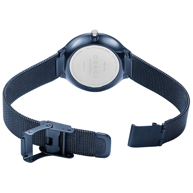 Obaku Denmark V240LXHLML zegarek niebieski klasyczny Slim bransoleta - miniatura 5