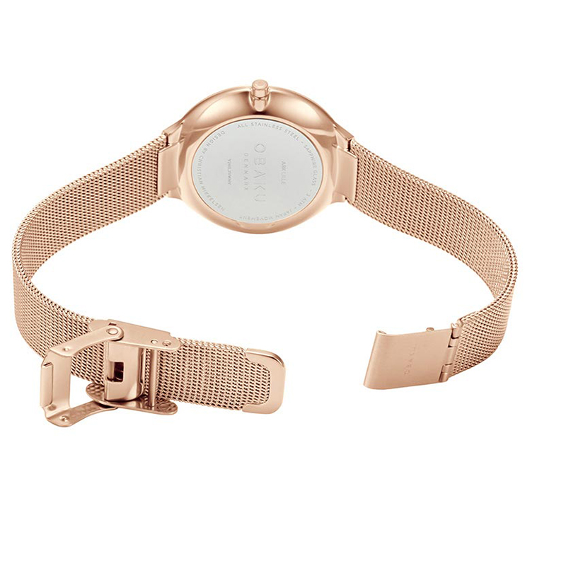 Obaku Denmark V240LXVWMV zegarek różowe złoto klasyczny Slim bransoleta - miniatura 8
