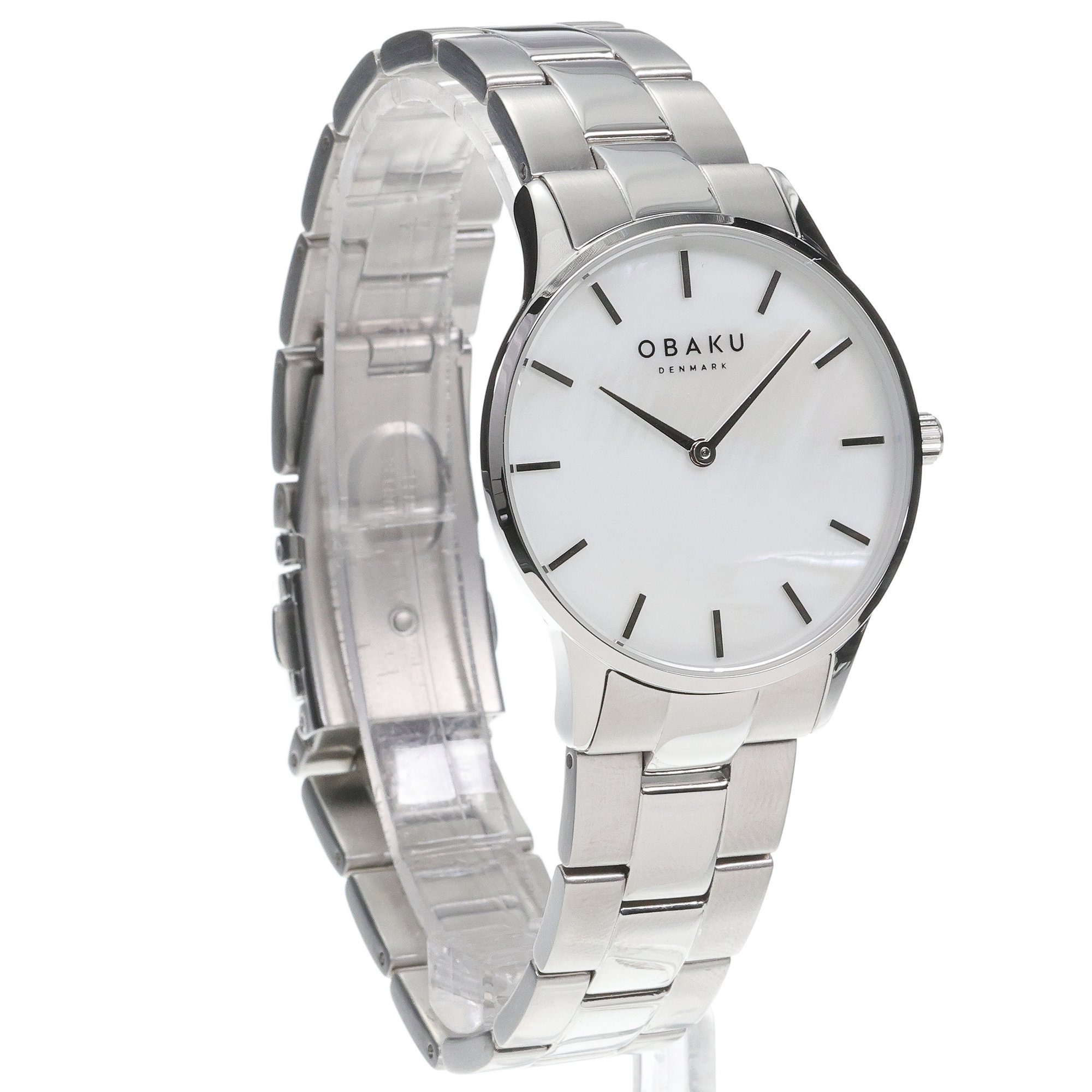 zegarek Obaku Denmark V247LXCWSC LYNG - LILLE STEEL - Aros Design House Slim mineralne utwardzane - miniatura 3
