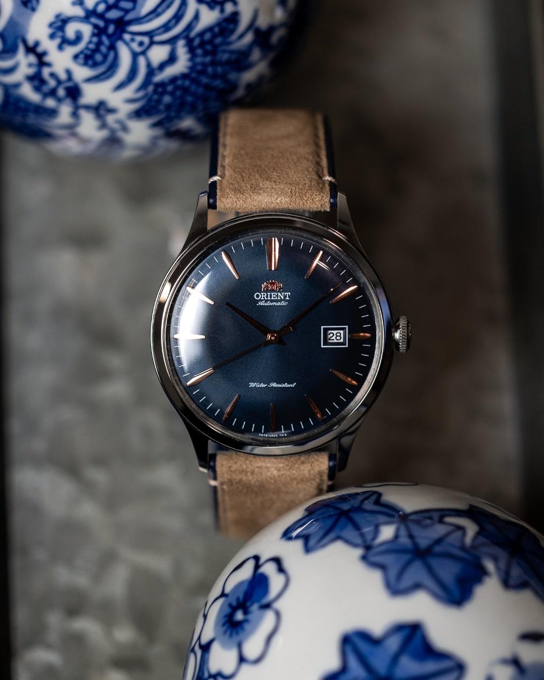 zegarek Orient RA-AC0P02L10B automatyczny męski Classic Bambino 42mm - miniatura 6