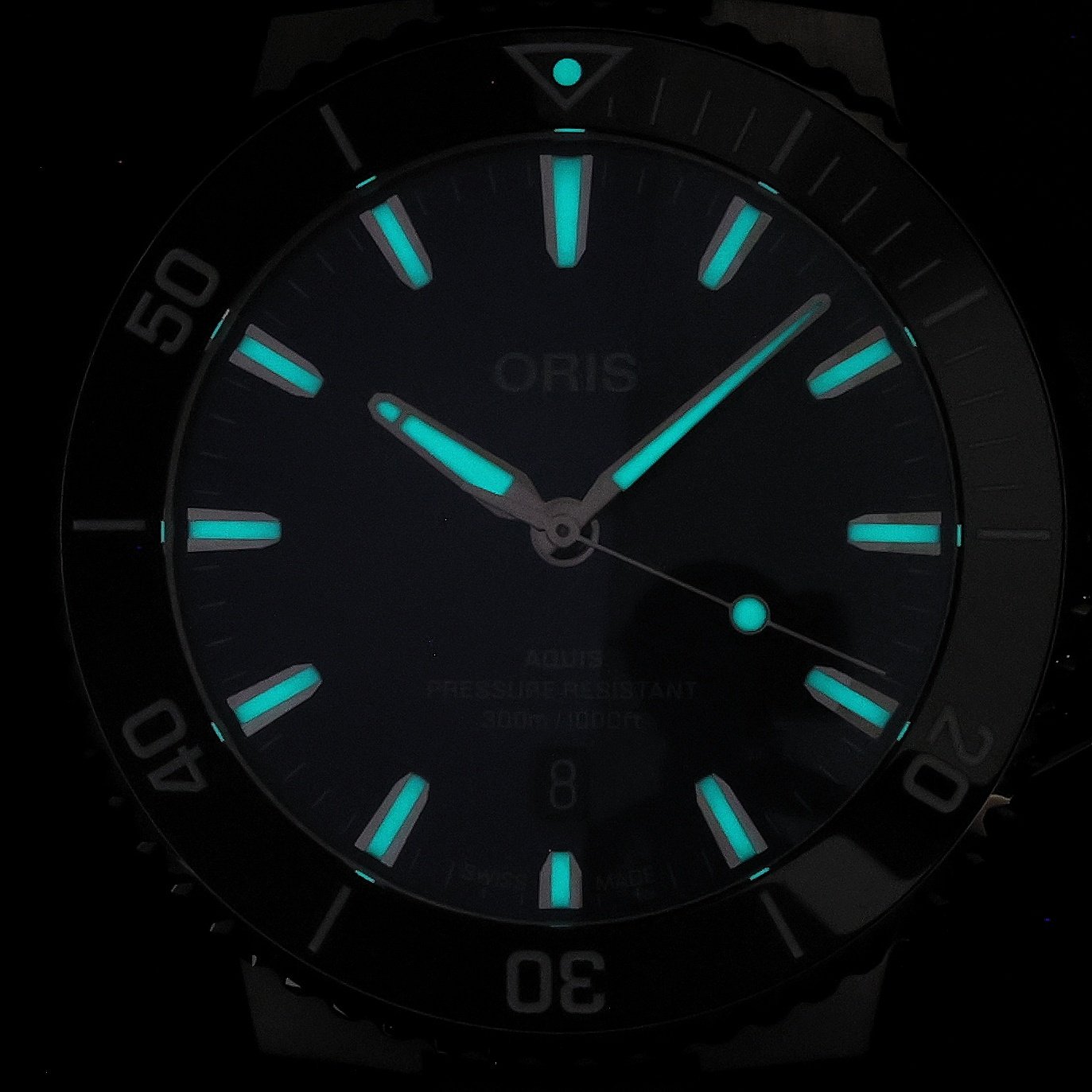 zegarek Oris 01 733 7789 4135-07 4 23 35FC srebrny Aquis