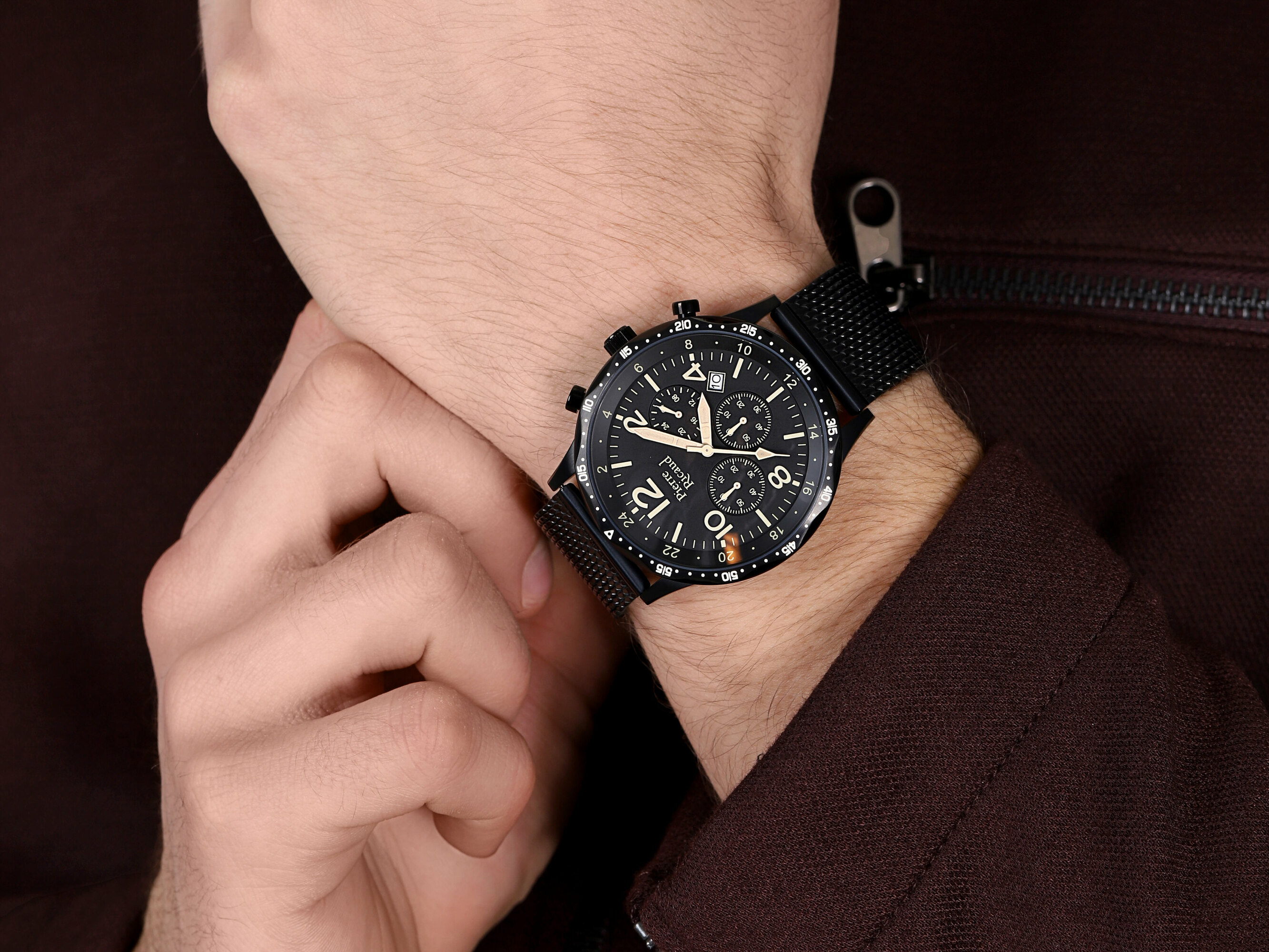 zegarek Pierre Ricaud P91062.B154QF męski z chronograf Bransoleta