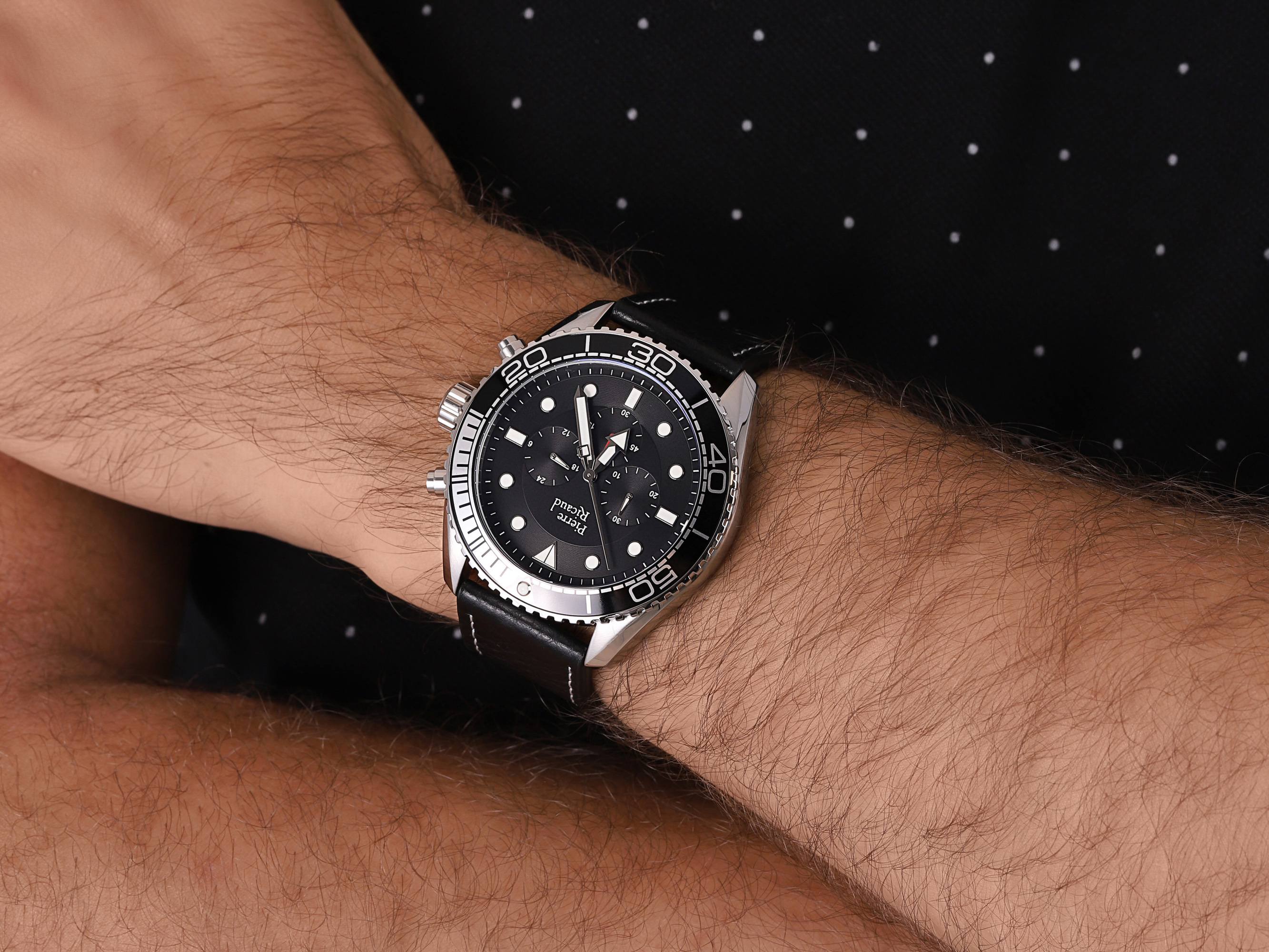 zegarek Pierre Ricaud P97245.5244CH męski z chronograf Pasek - miniatura 2