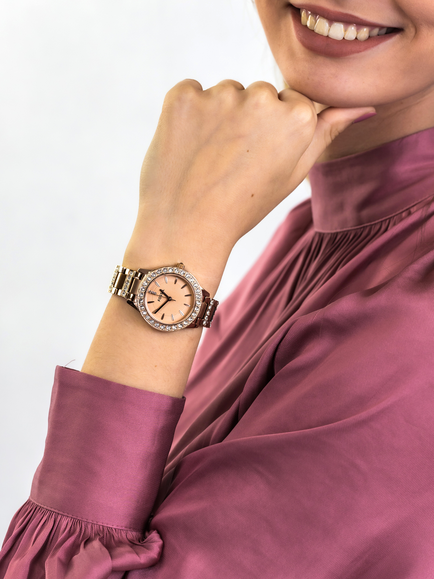JESSE Rose Gold Stainless Steel 34mm Fossil ES3020 - hover