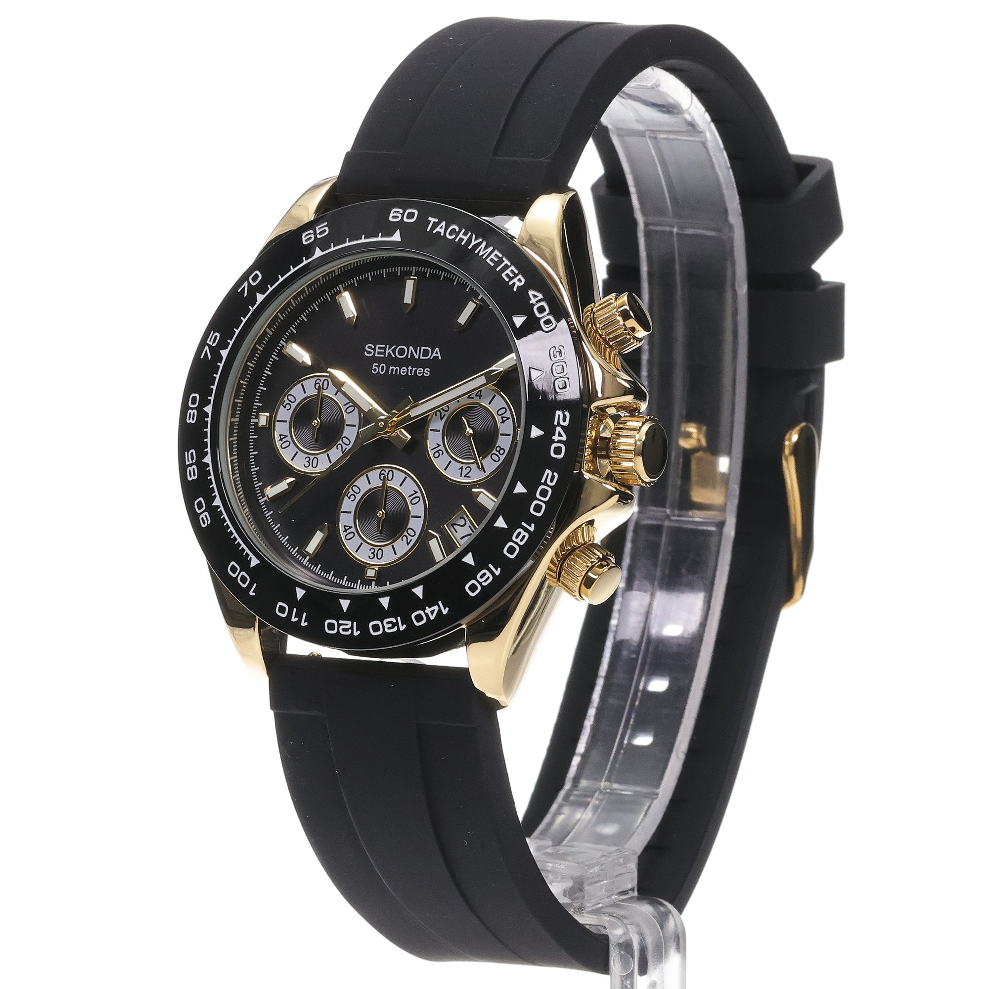 zegarek Sekonda 30202 złoty Chronograph - miniatura 2